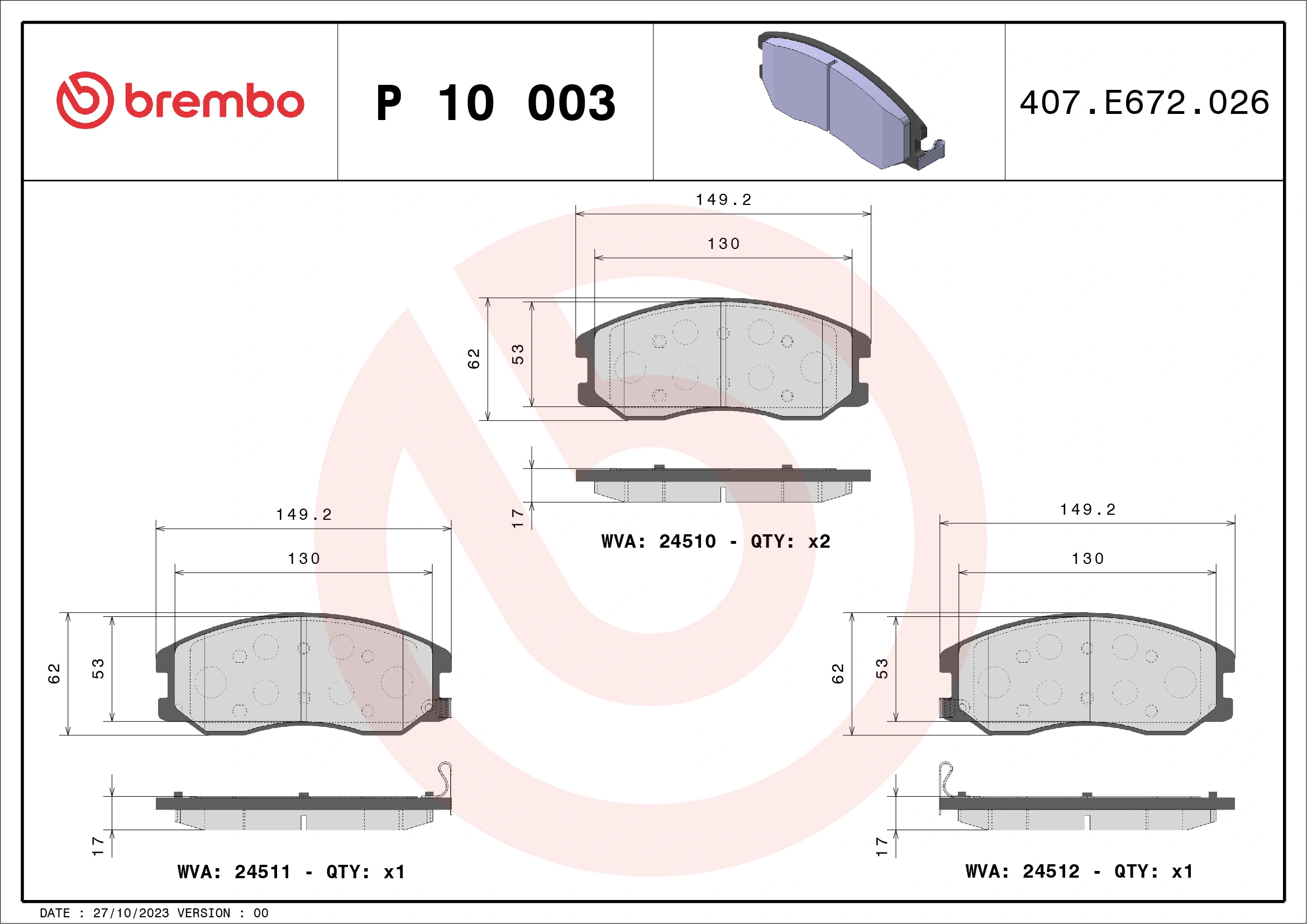 BREMBO P10003