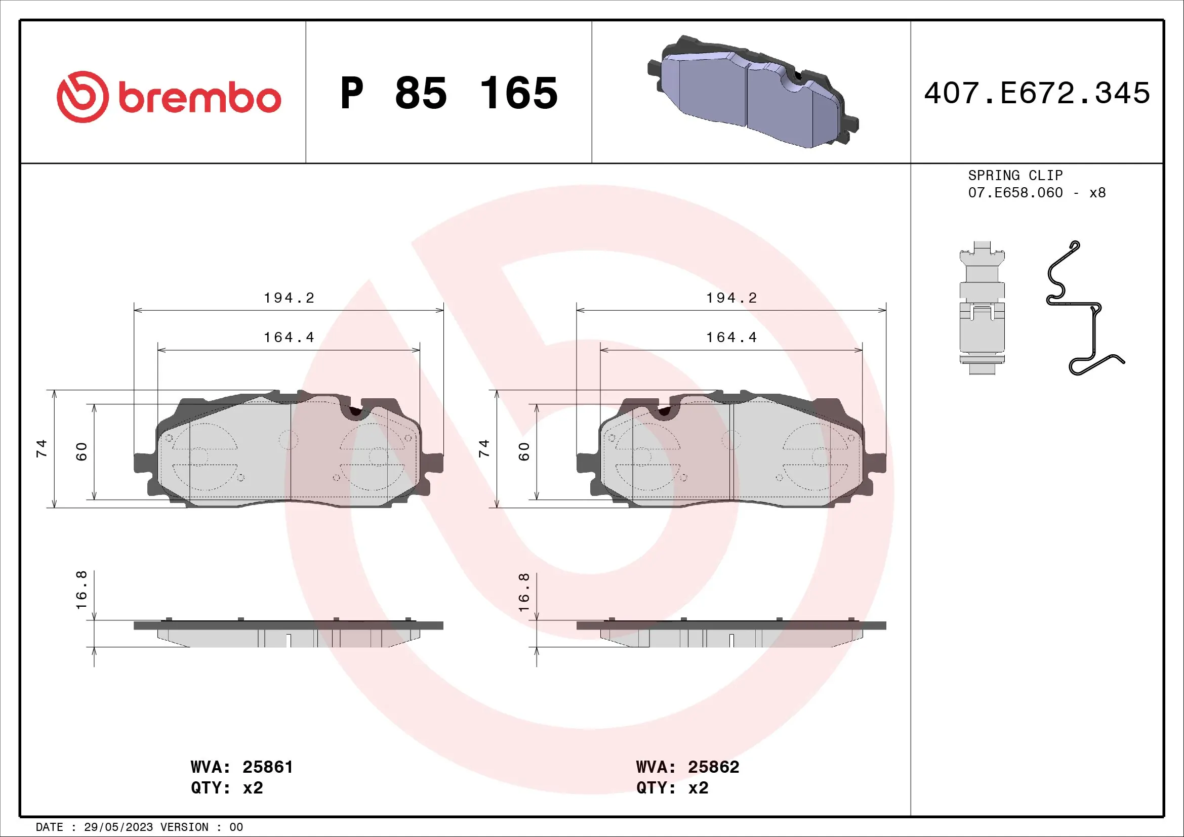 BREMBO P85165