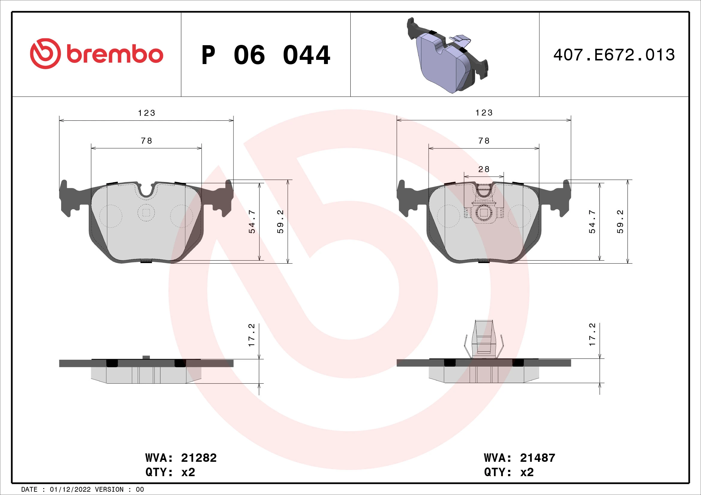 BREMBO P06044