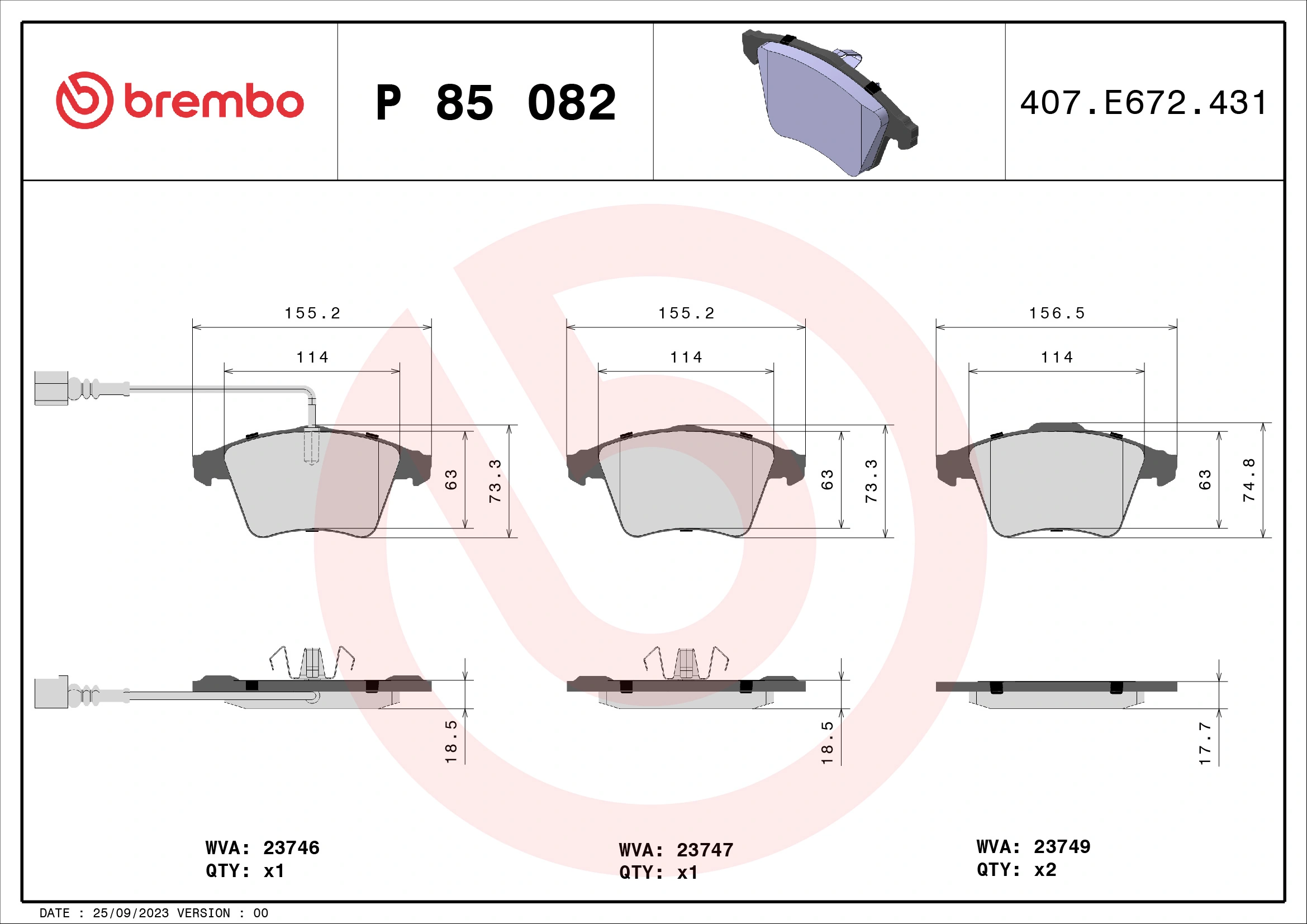 BREMBO P85082