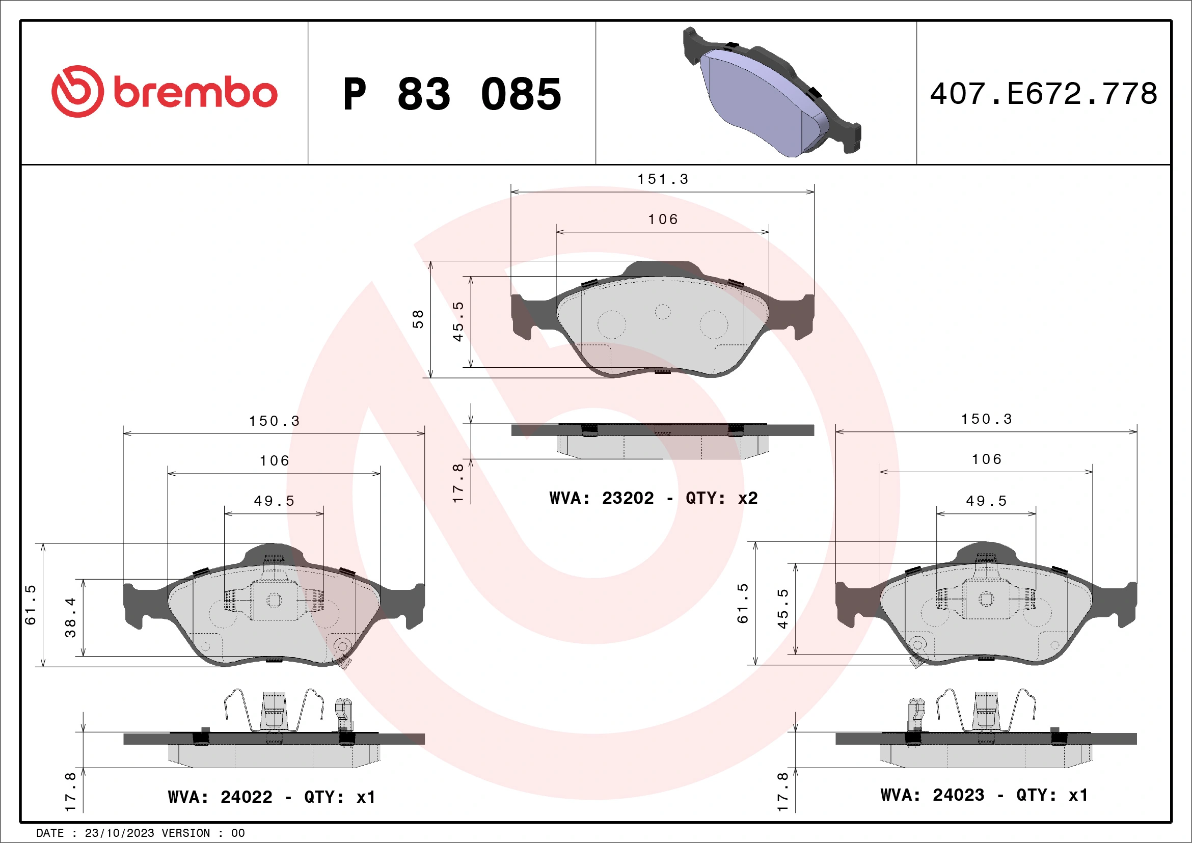 BREMBO P83085