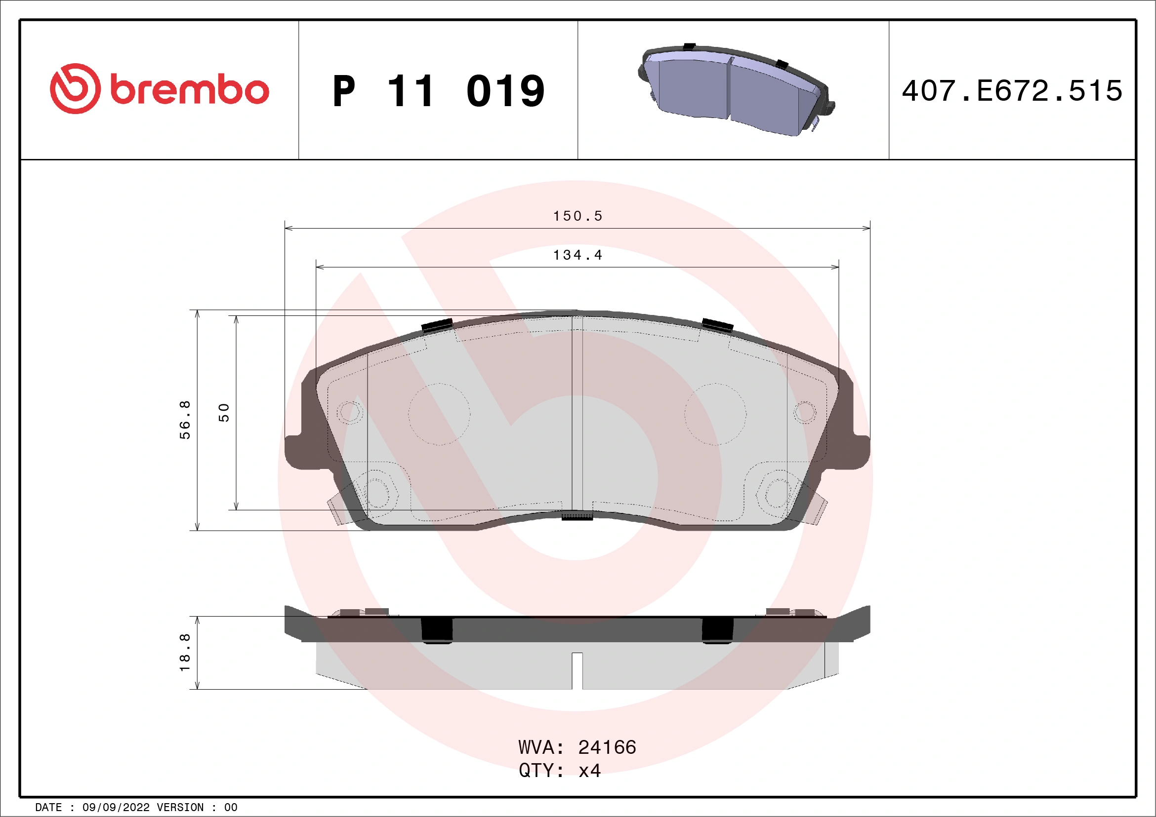 BREMBO P11019