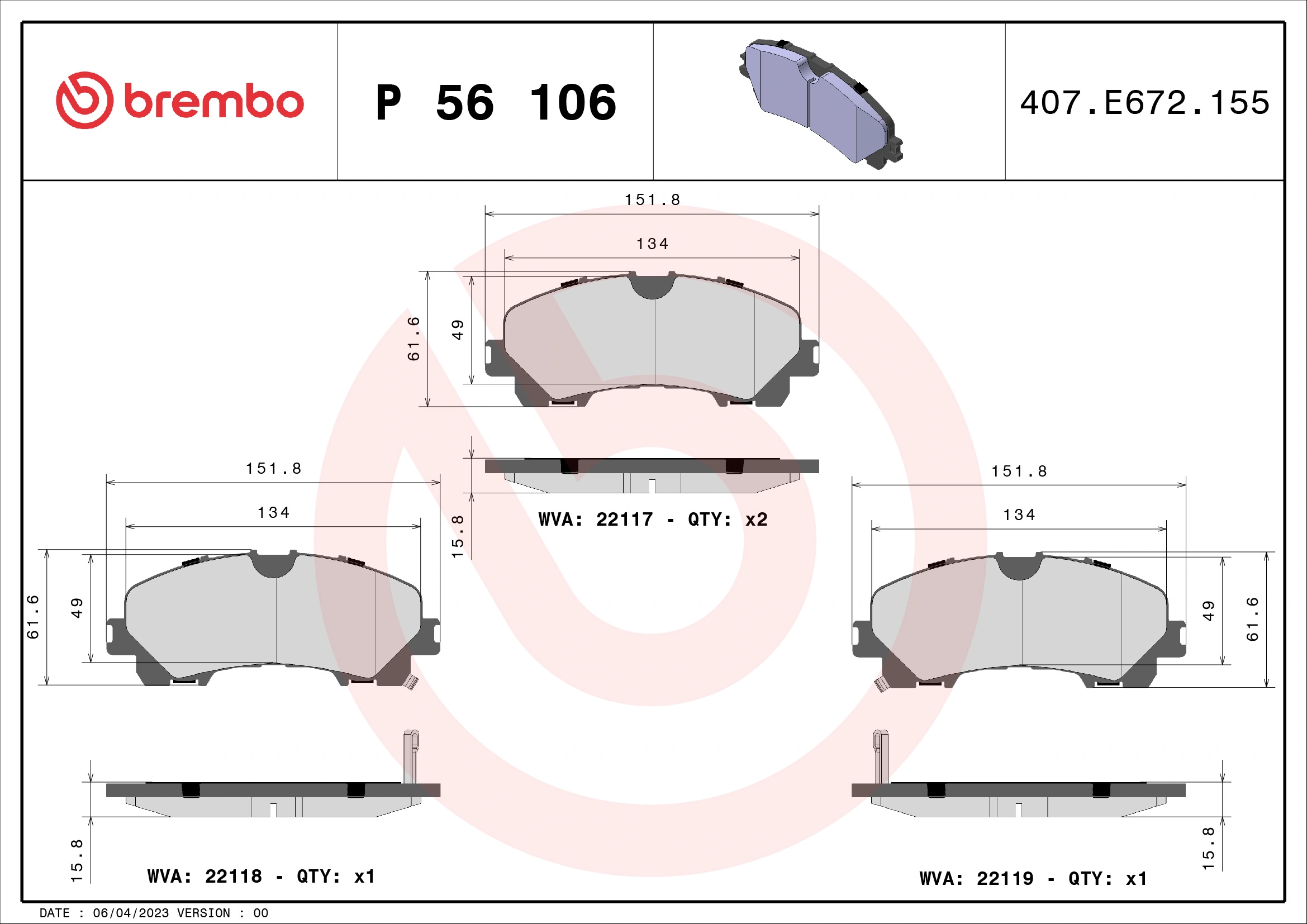 BREMBO P56106