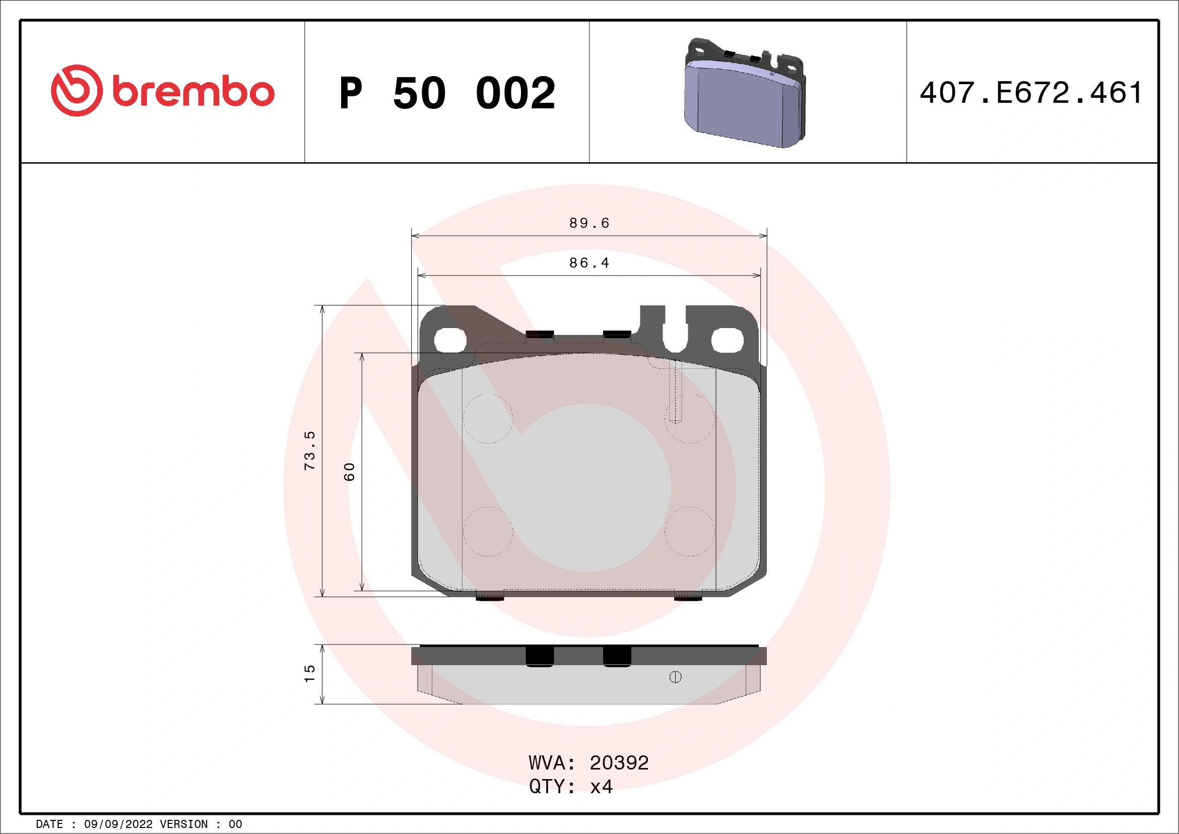 BREMBO P50002
