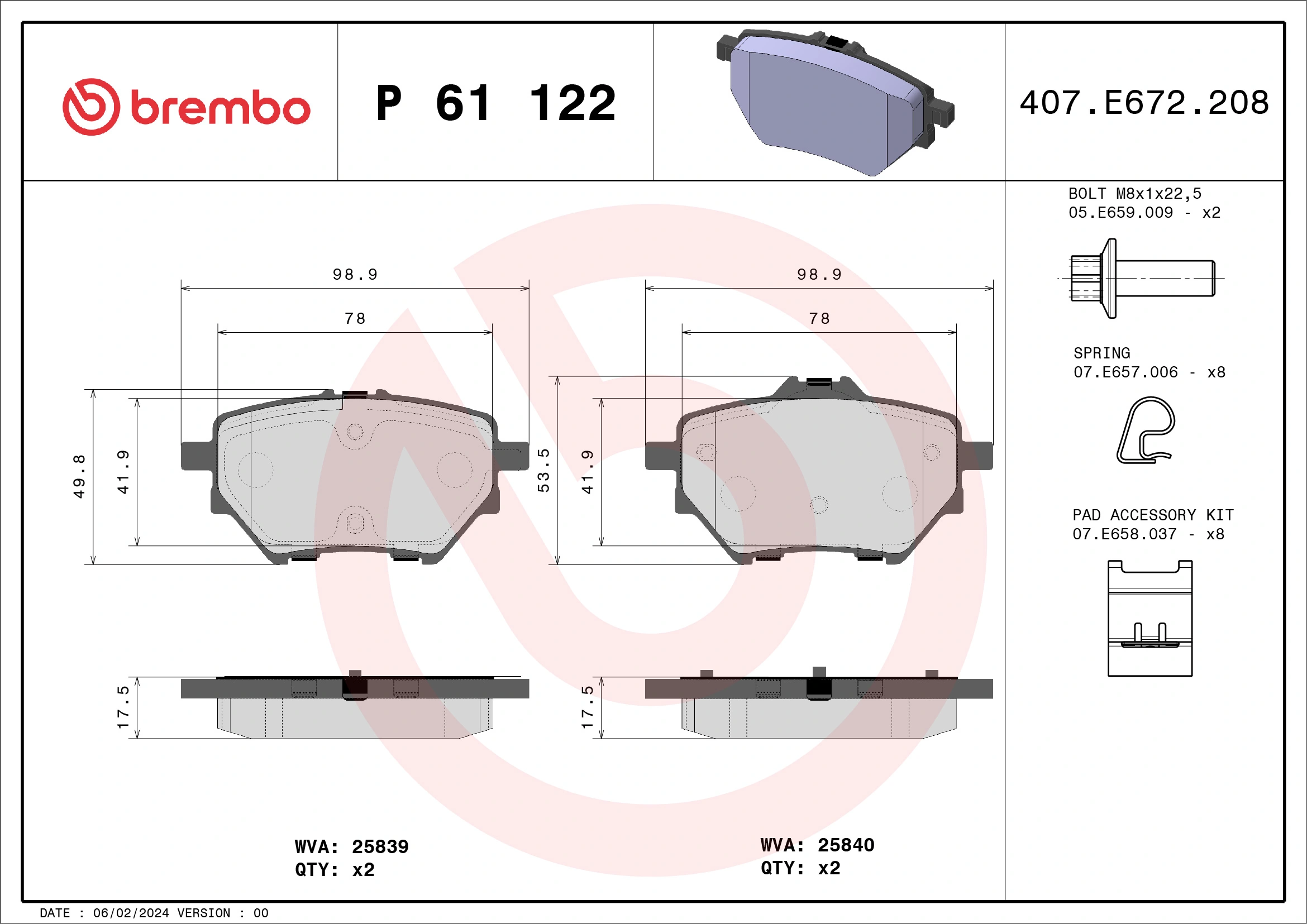 BREMBO P61122