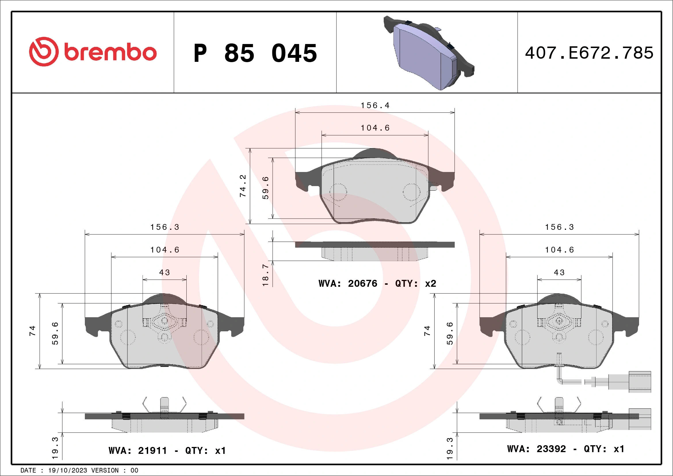 BREMBO P85045