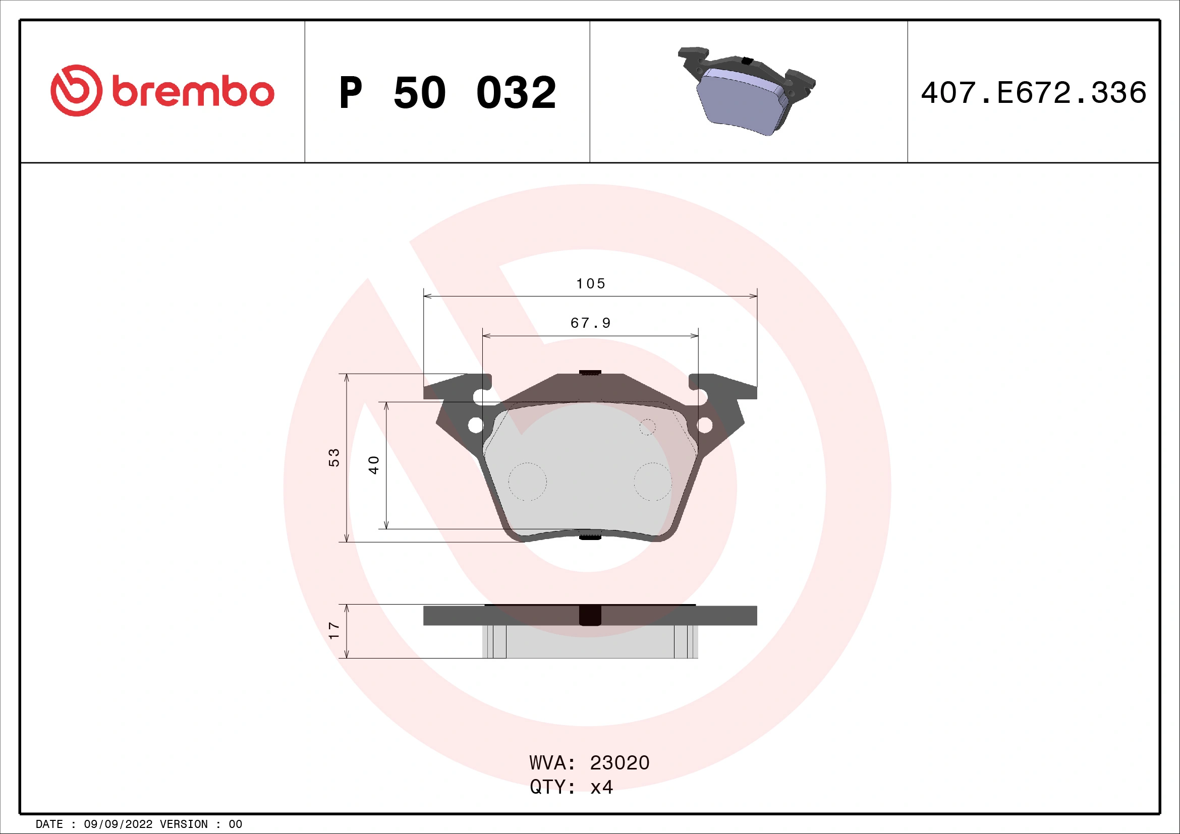 BREMBO P50032