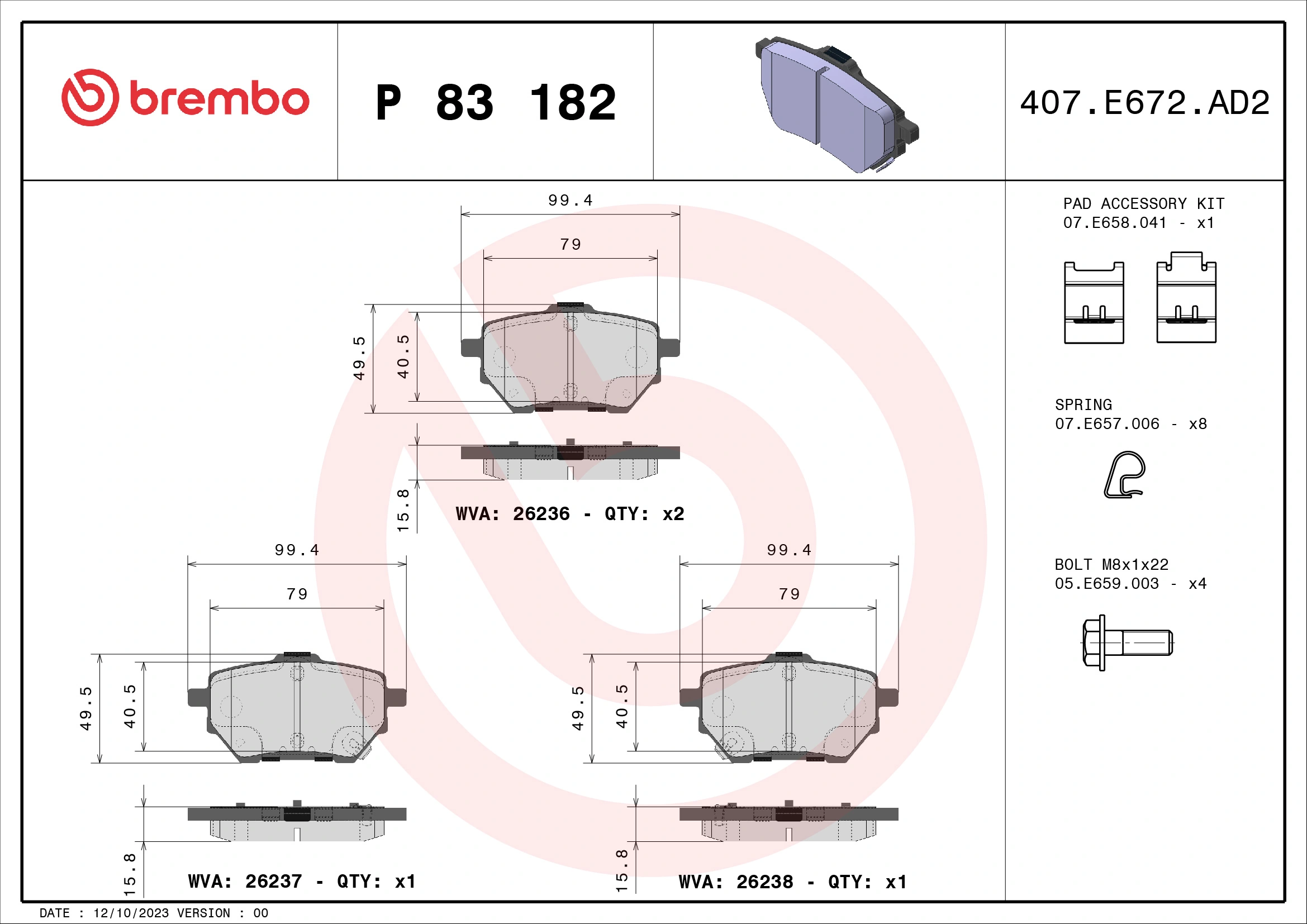 BREMBO P83182