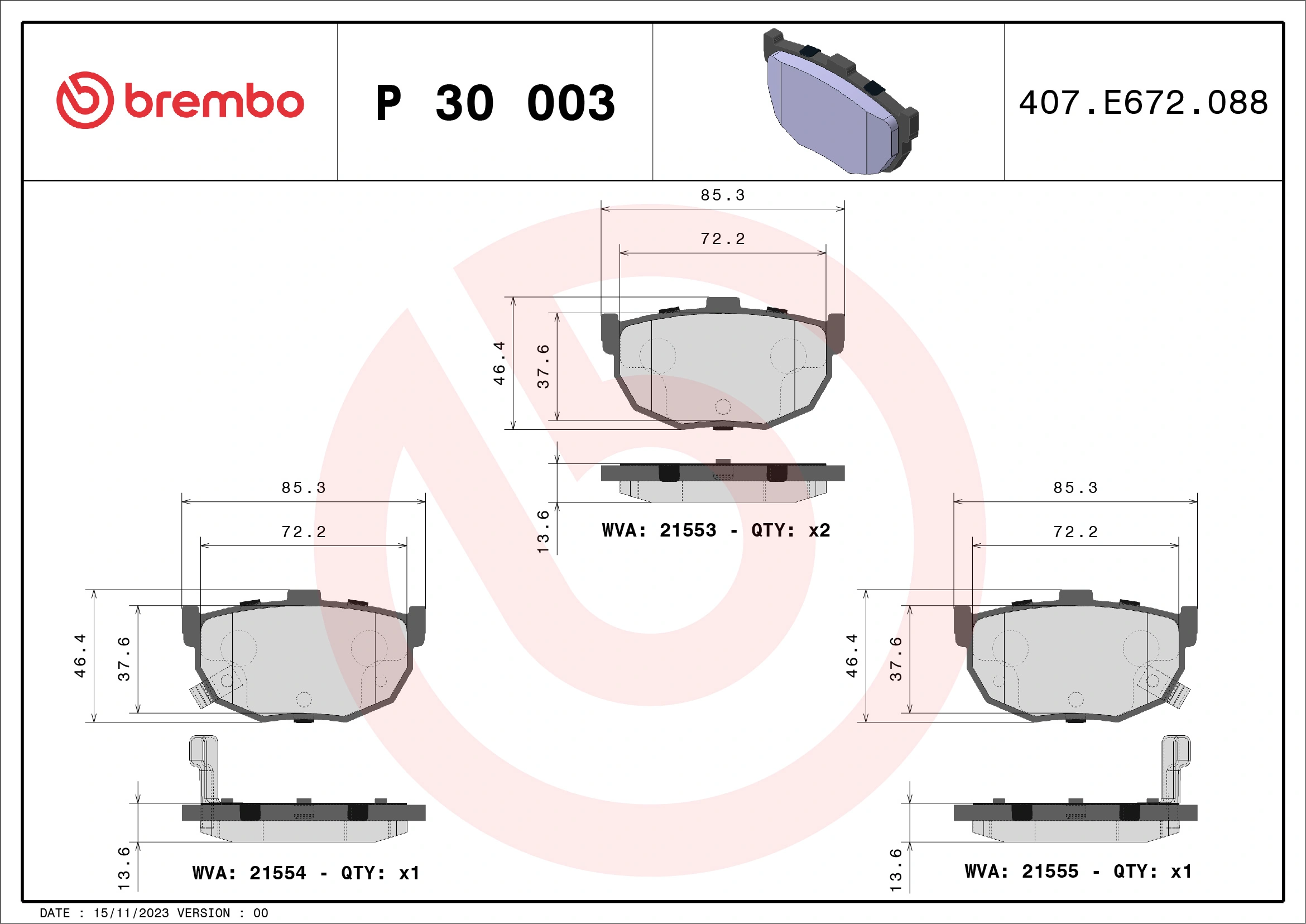 BREMBO P30003