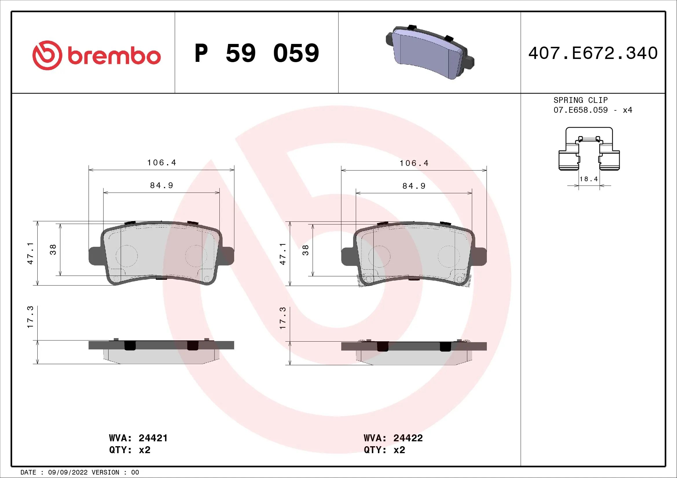 BREMBO P59059