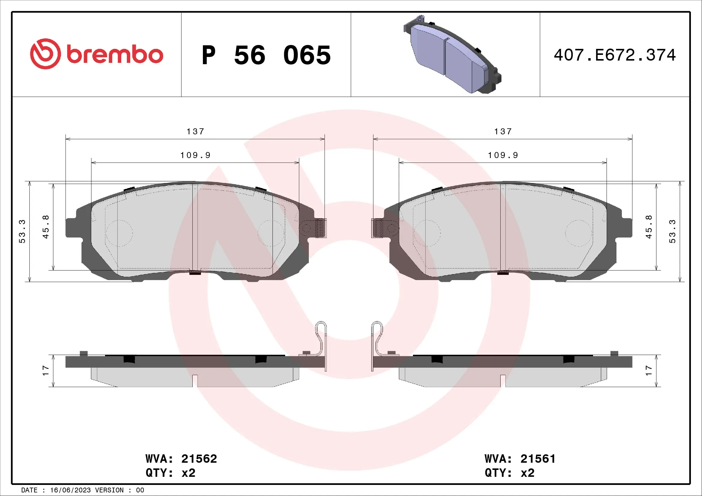 BREMBO P56065