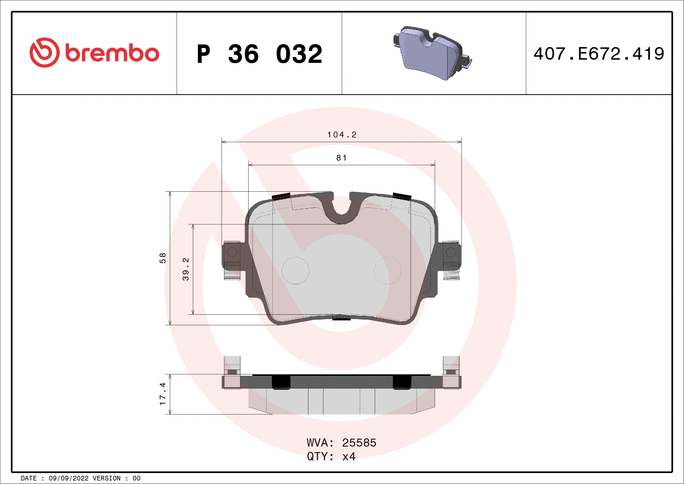 BREMBO P36032