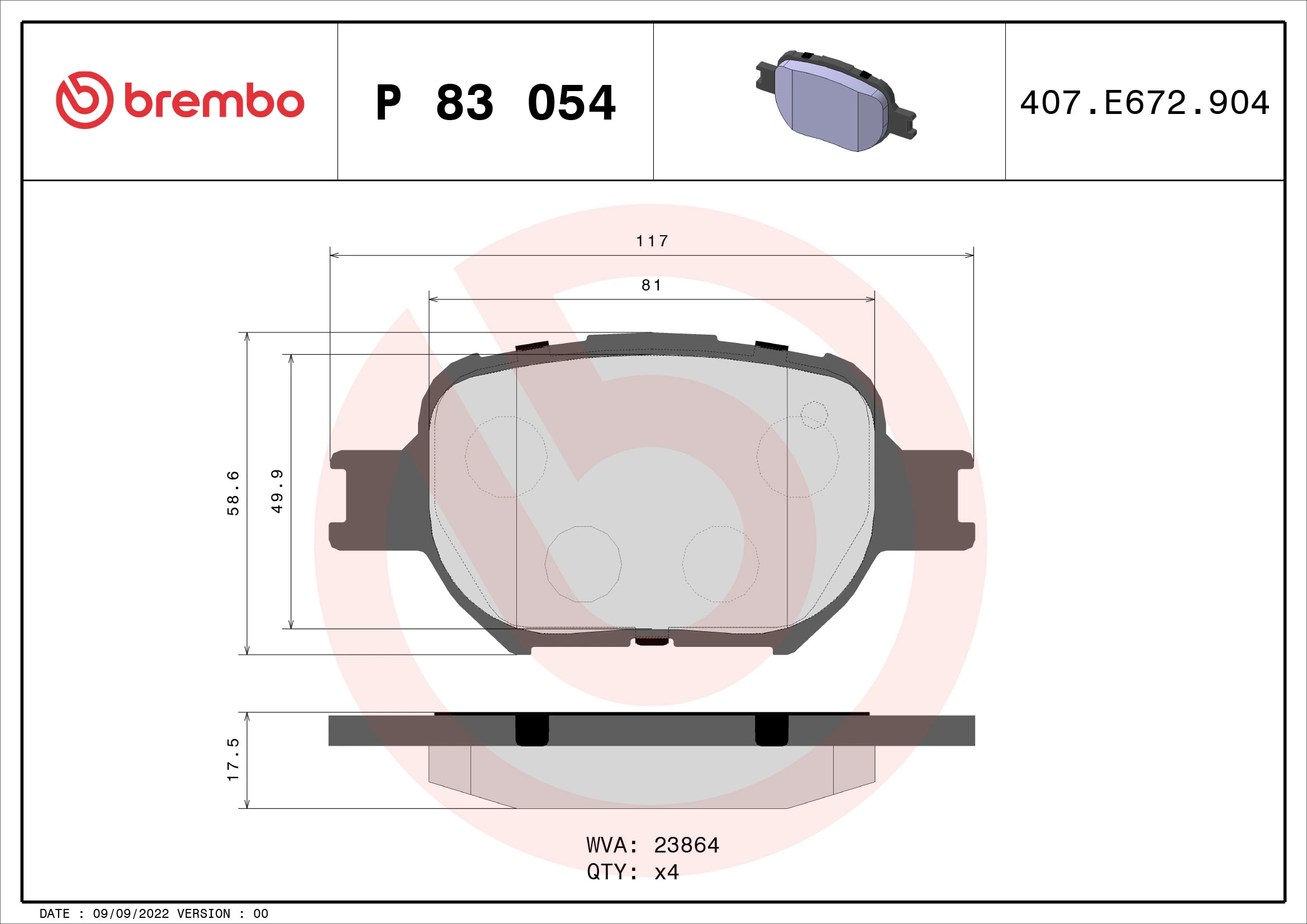 BREMBO P83054