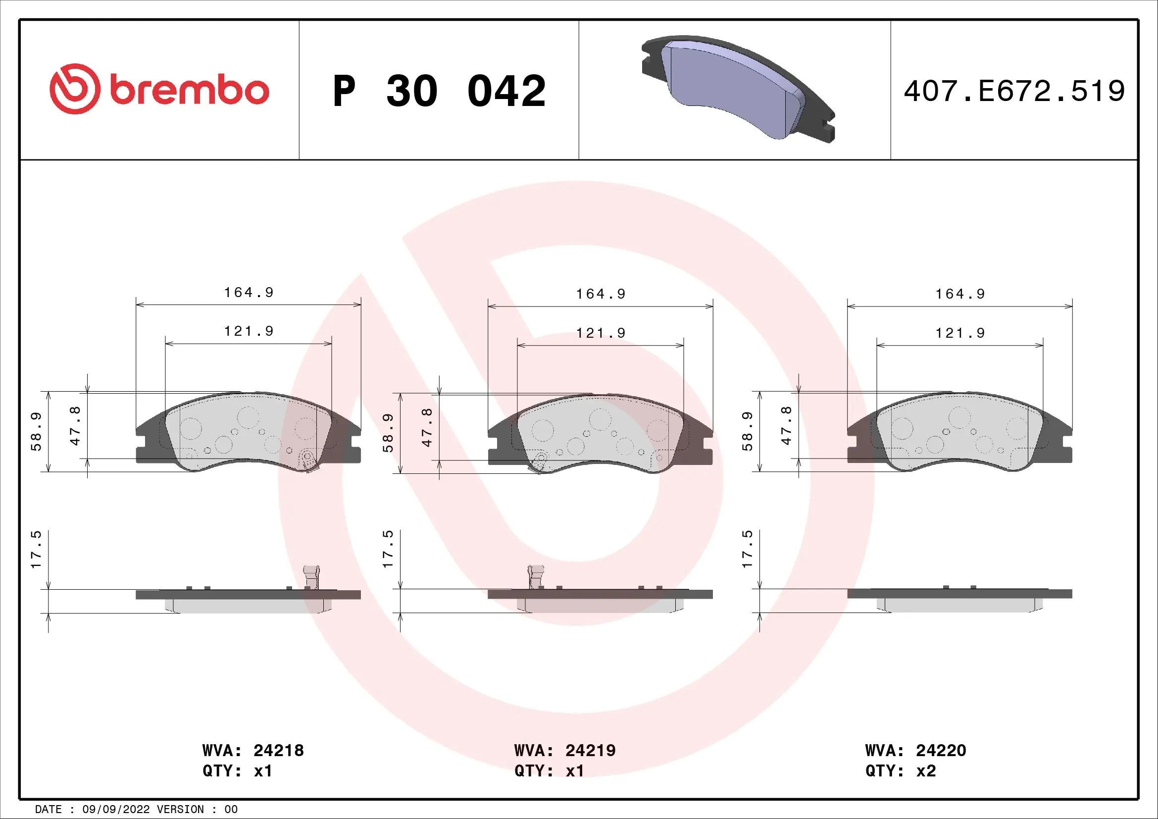 BREMBO P30042