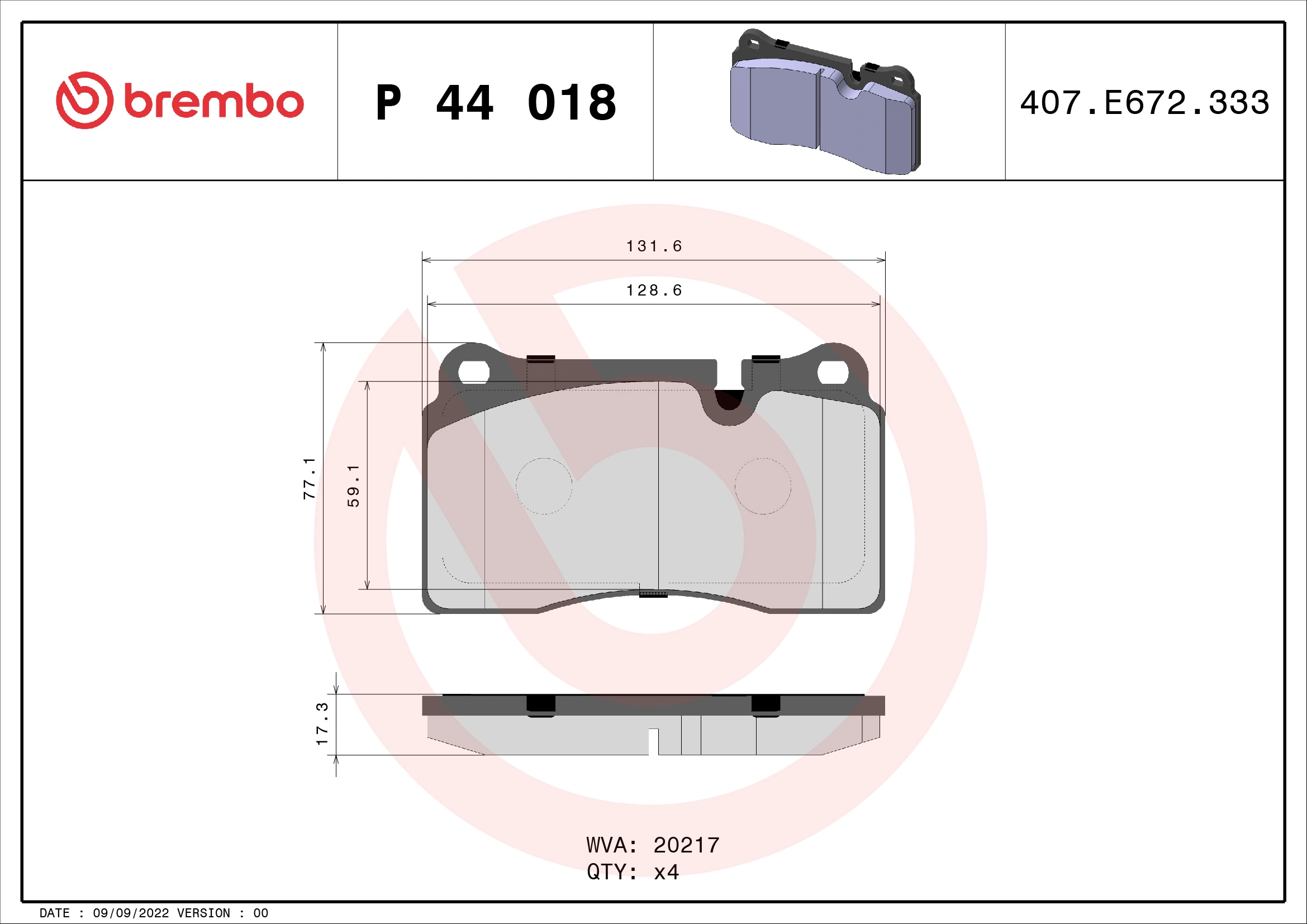 BREMBO P44018