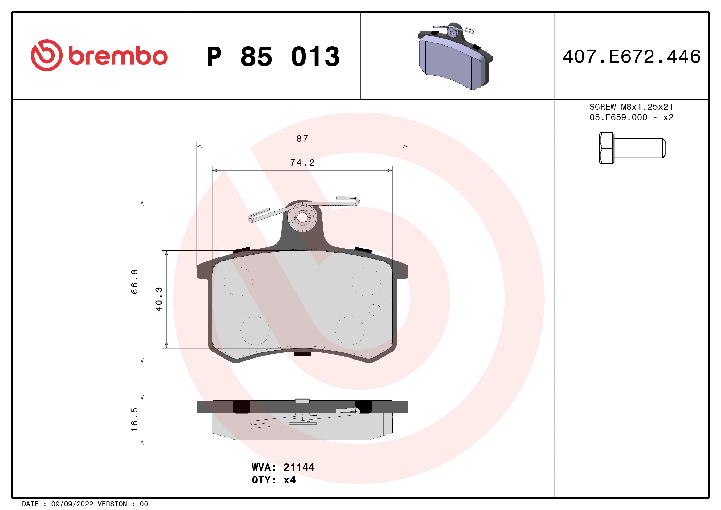 BREMBO P85013