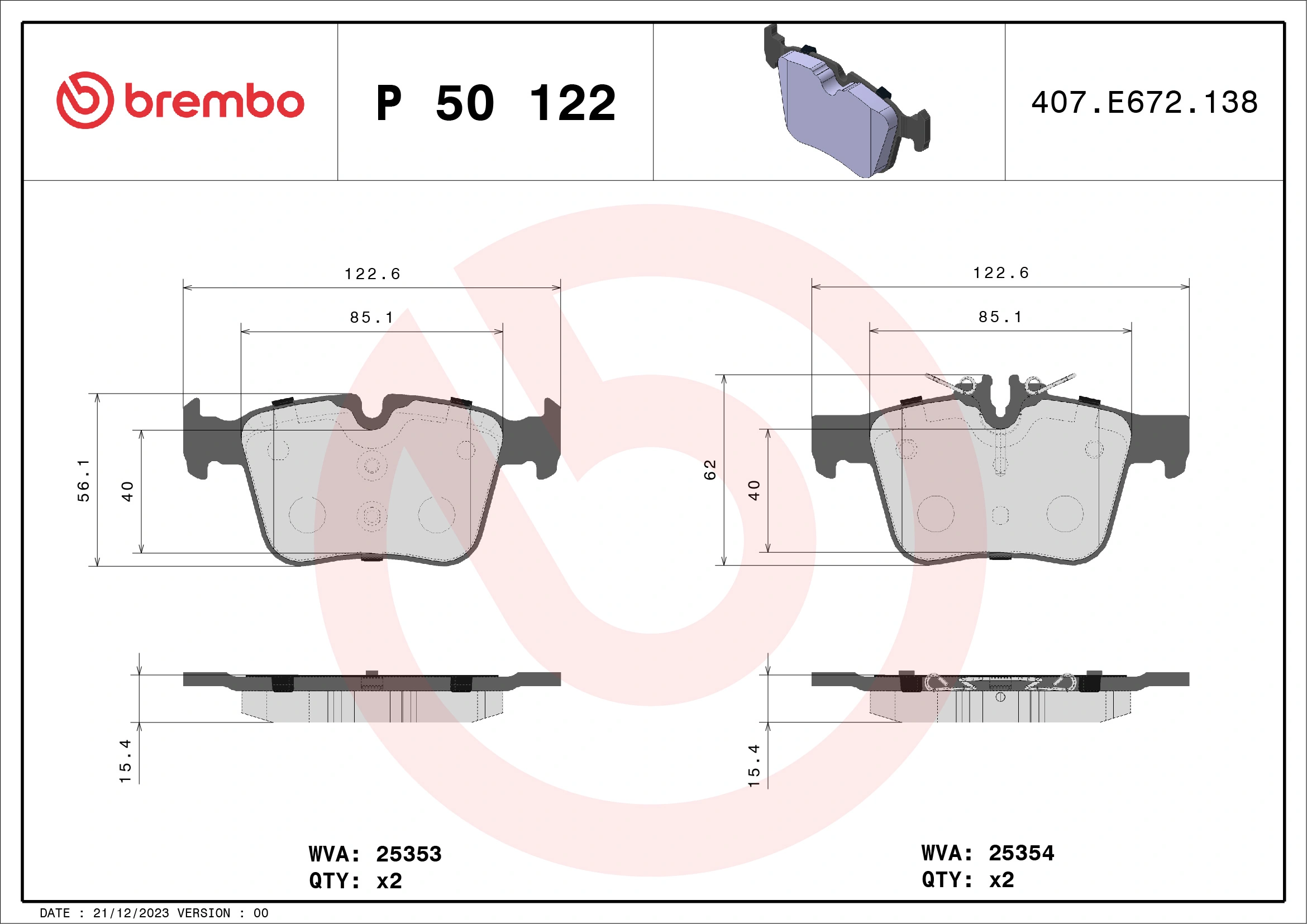BREMBO P50122
