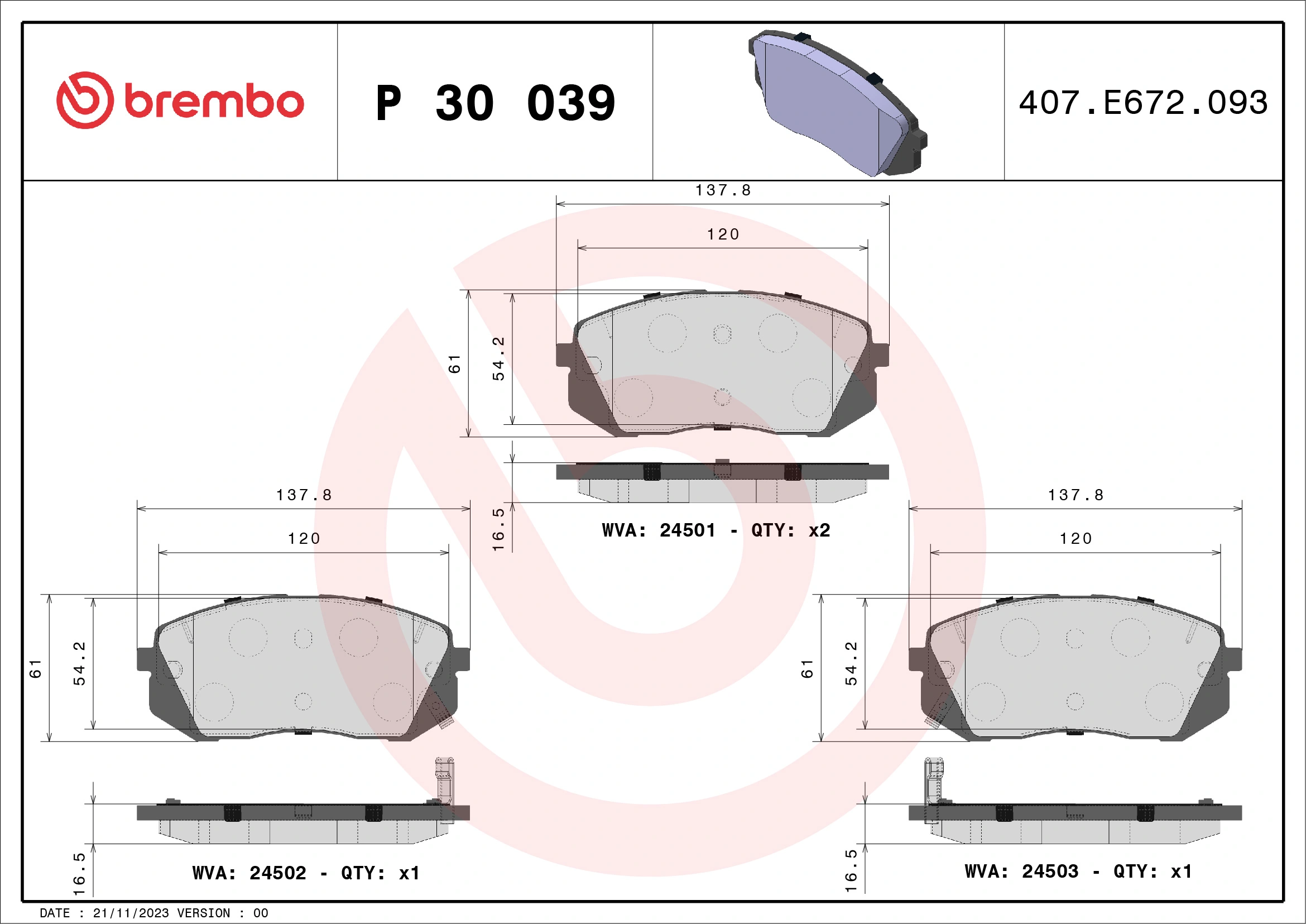 BREMBO P30039