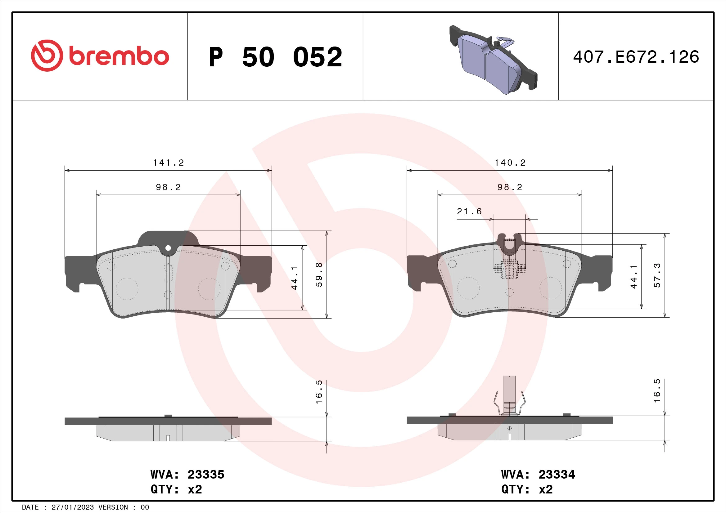 BREMBO P50052