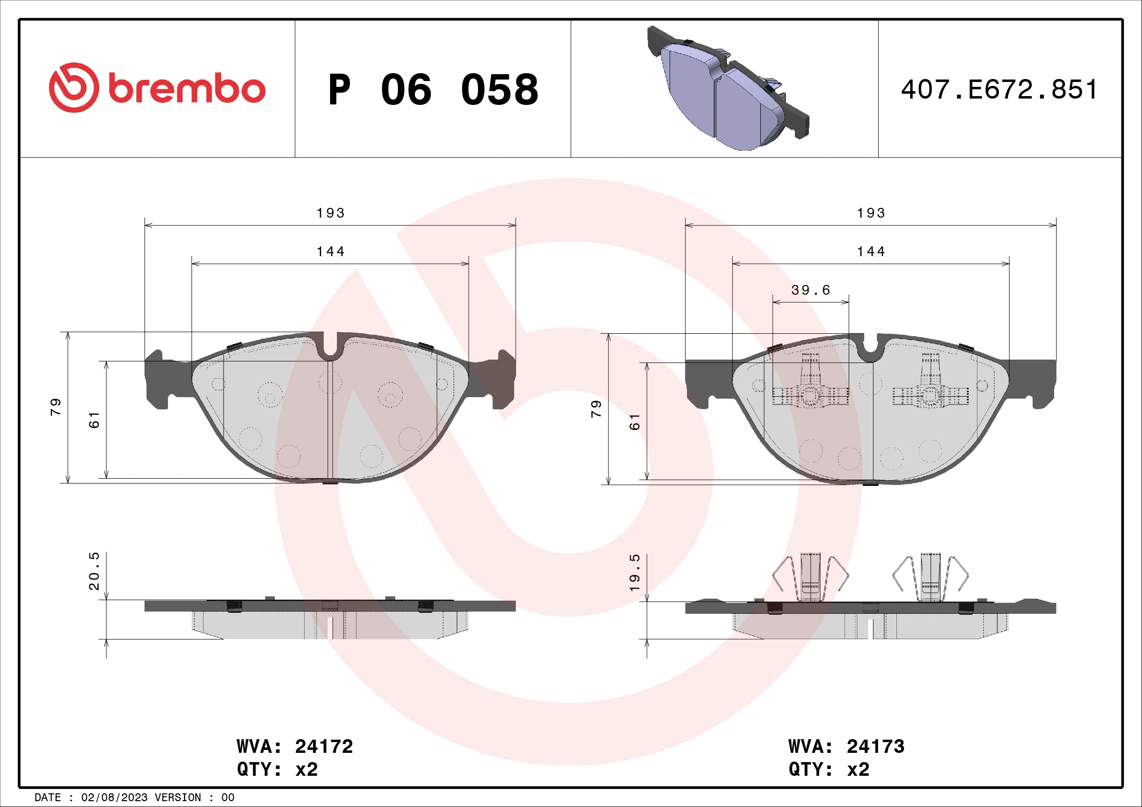 BREMBO P06058
