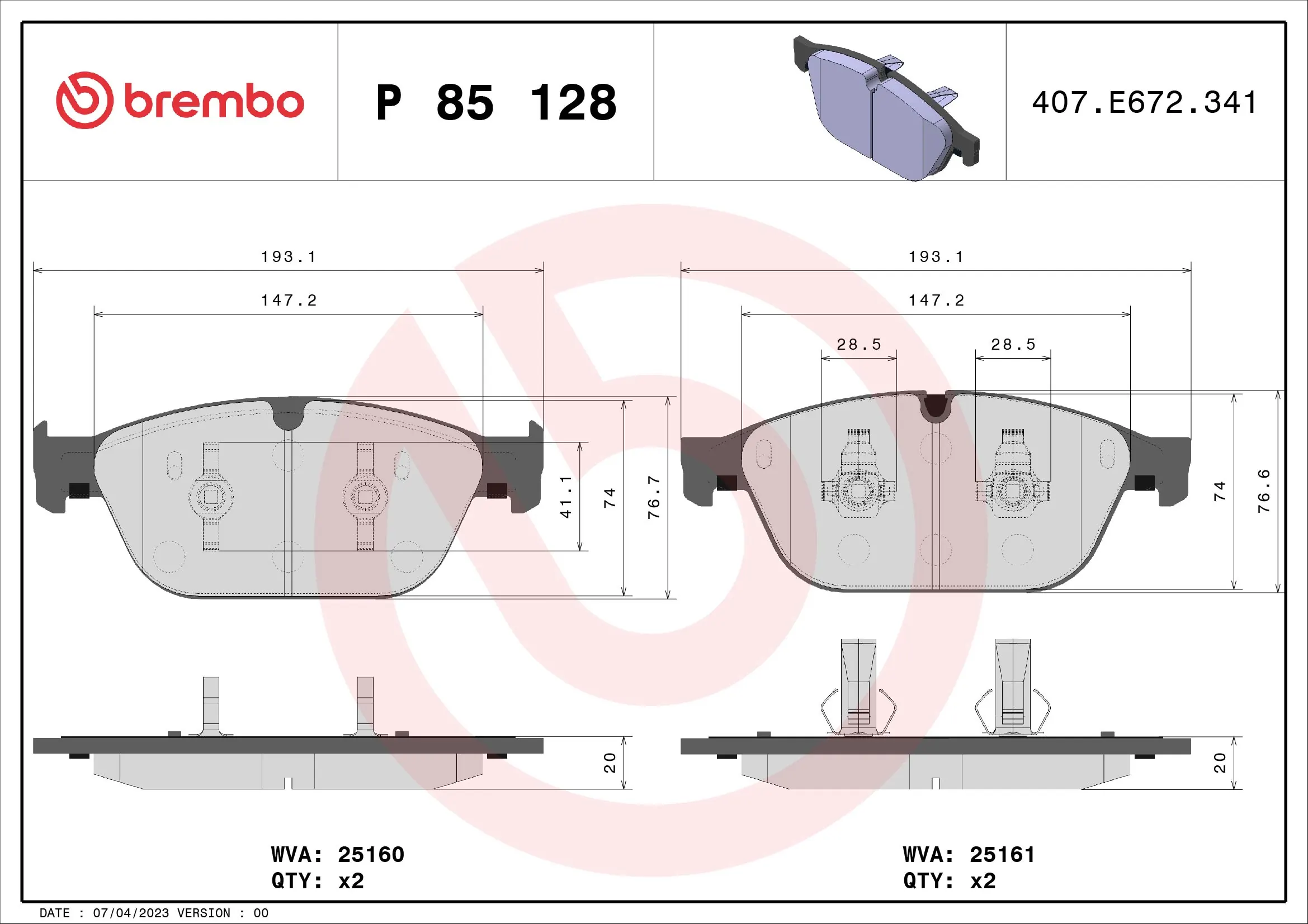 BREMBO P85128