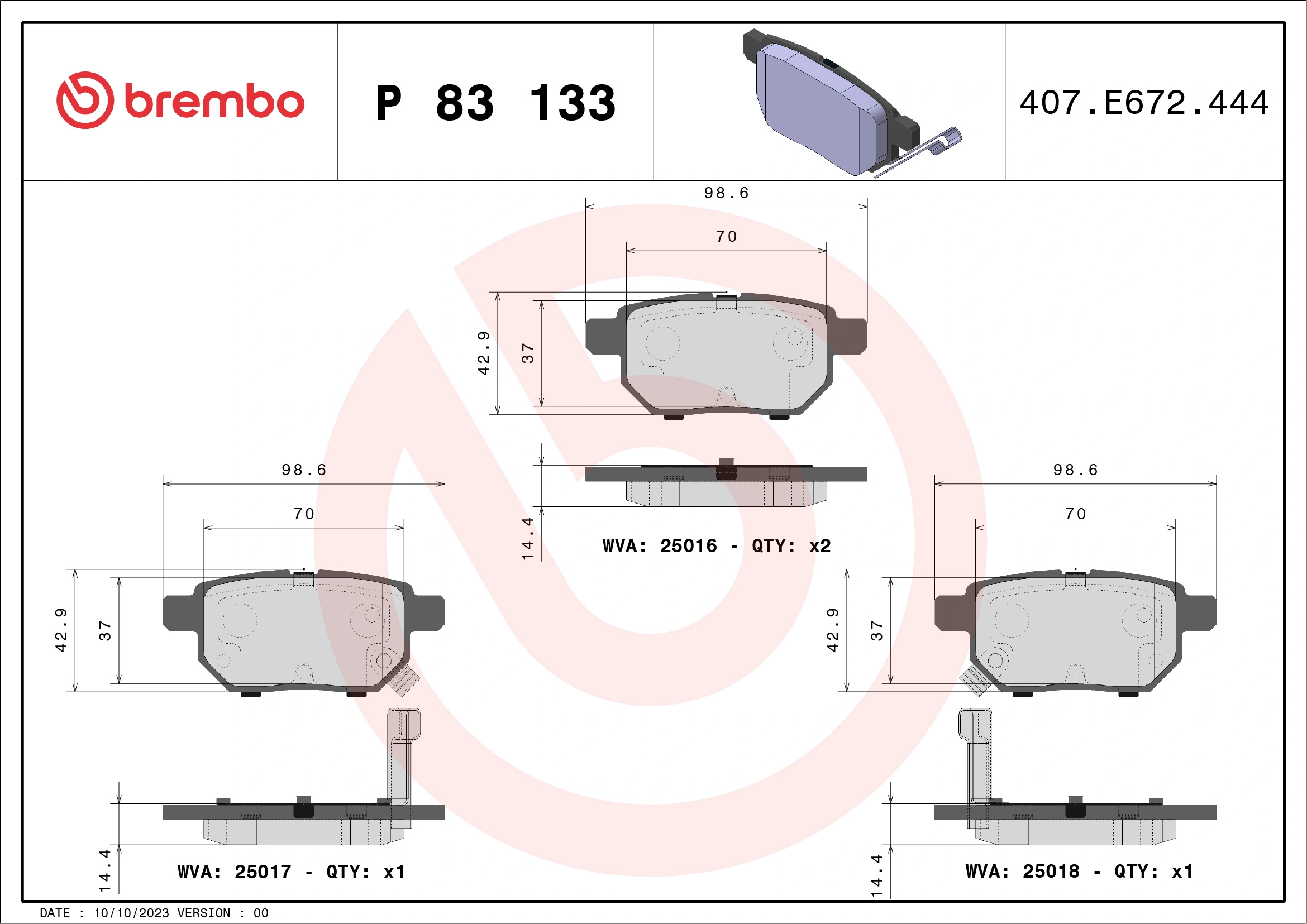 BREMBO P83133