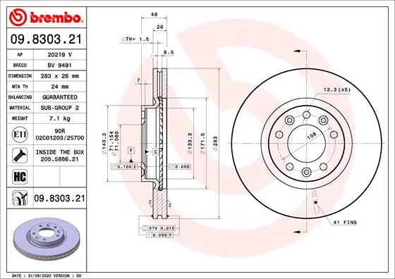 BREMBO 09830321