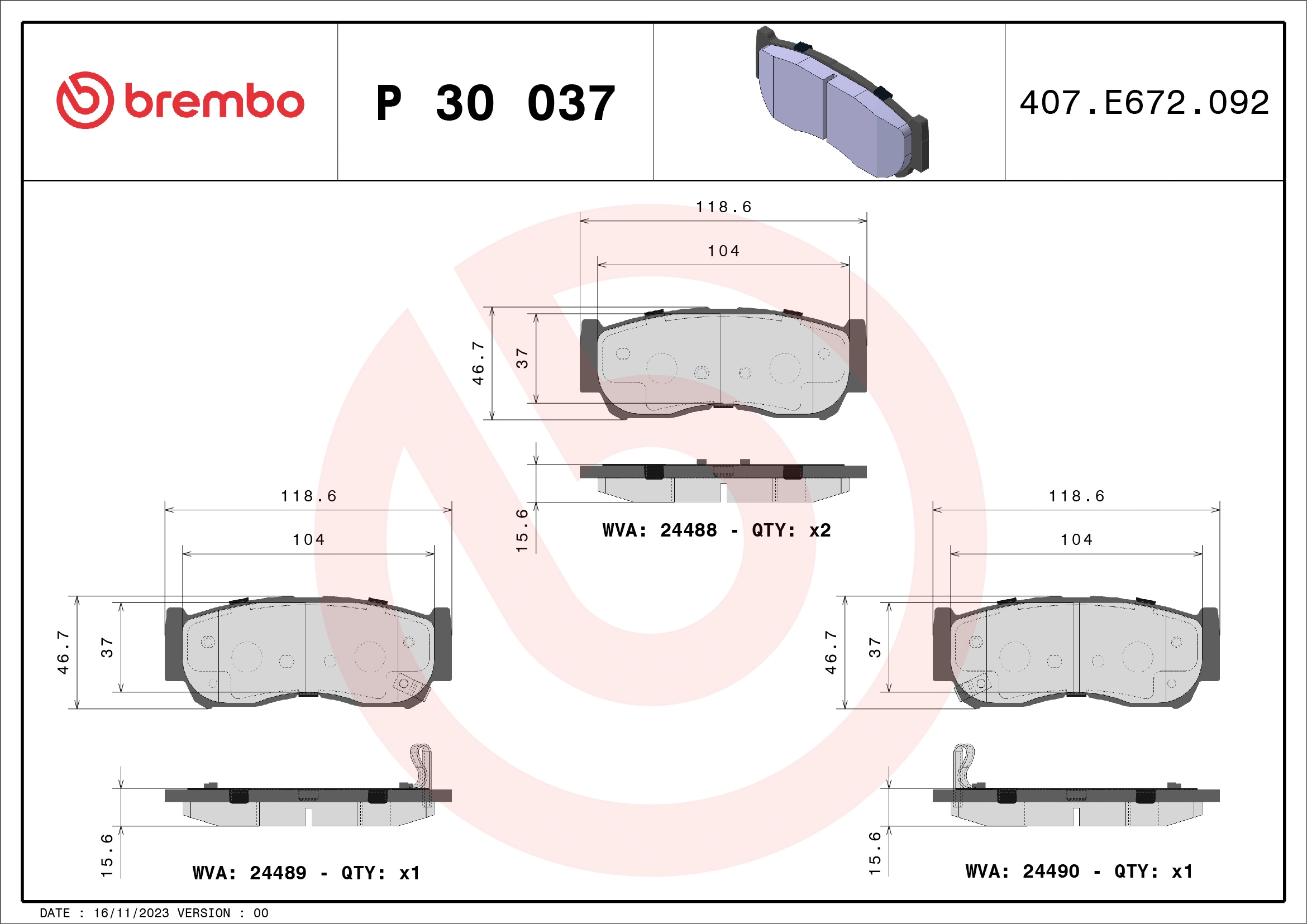 BREMBO P30037