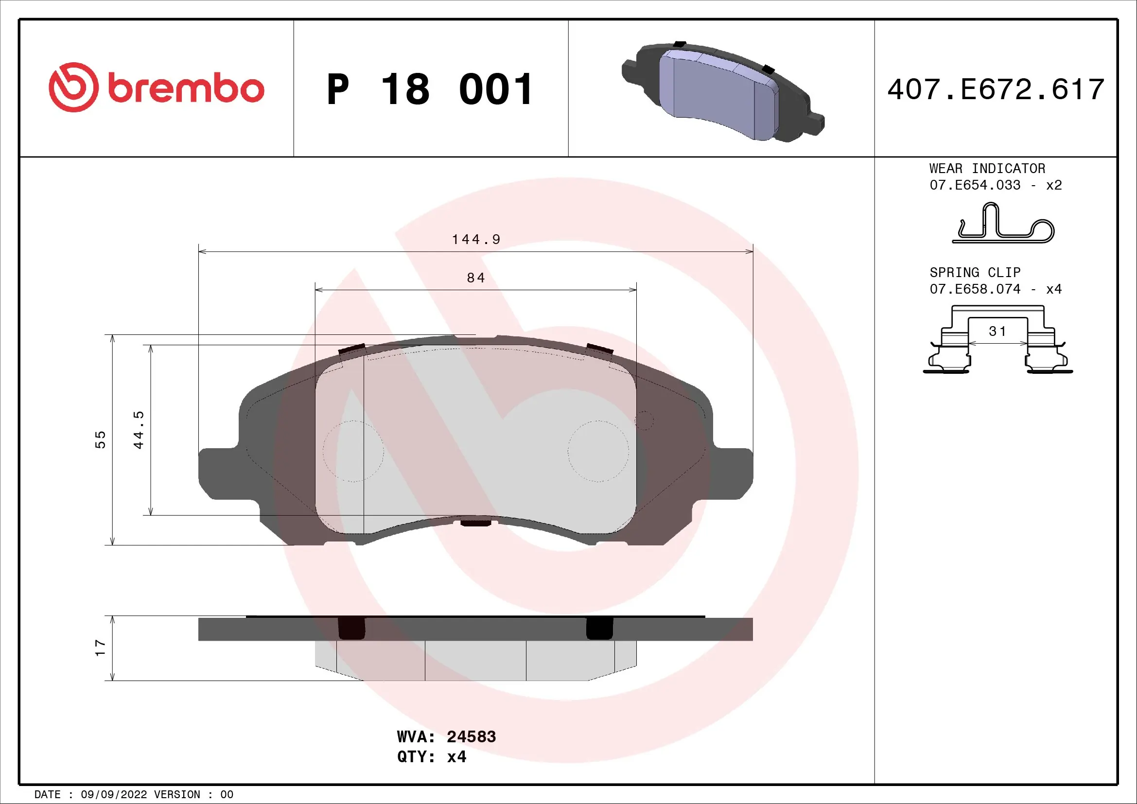 BREMBO P18001