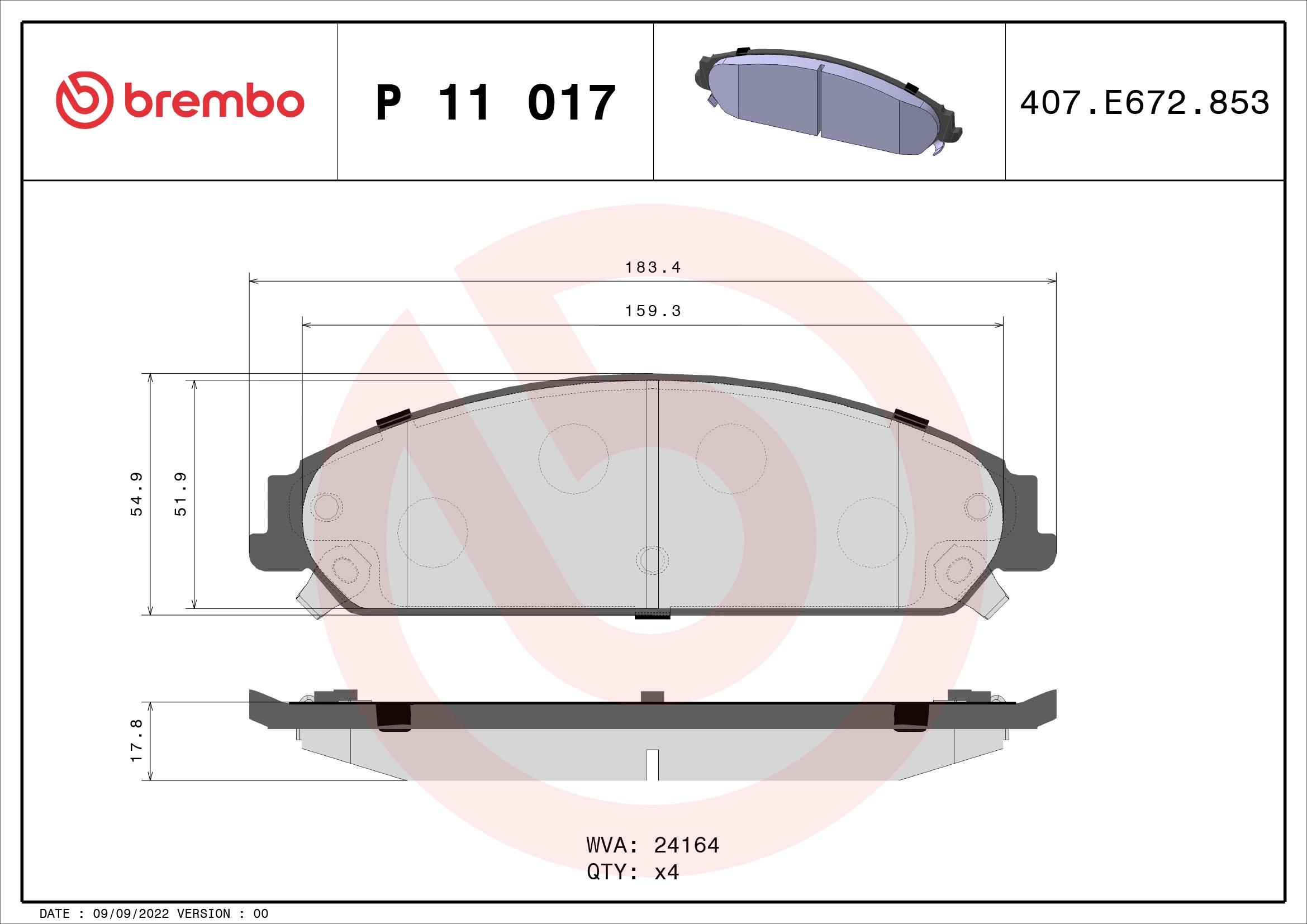 BREMBO P11017