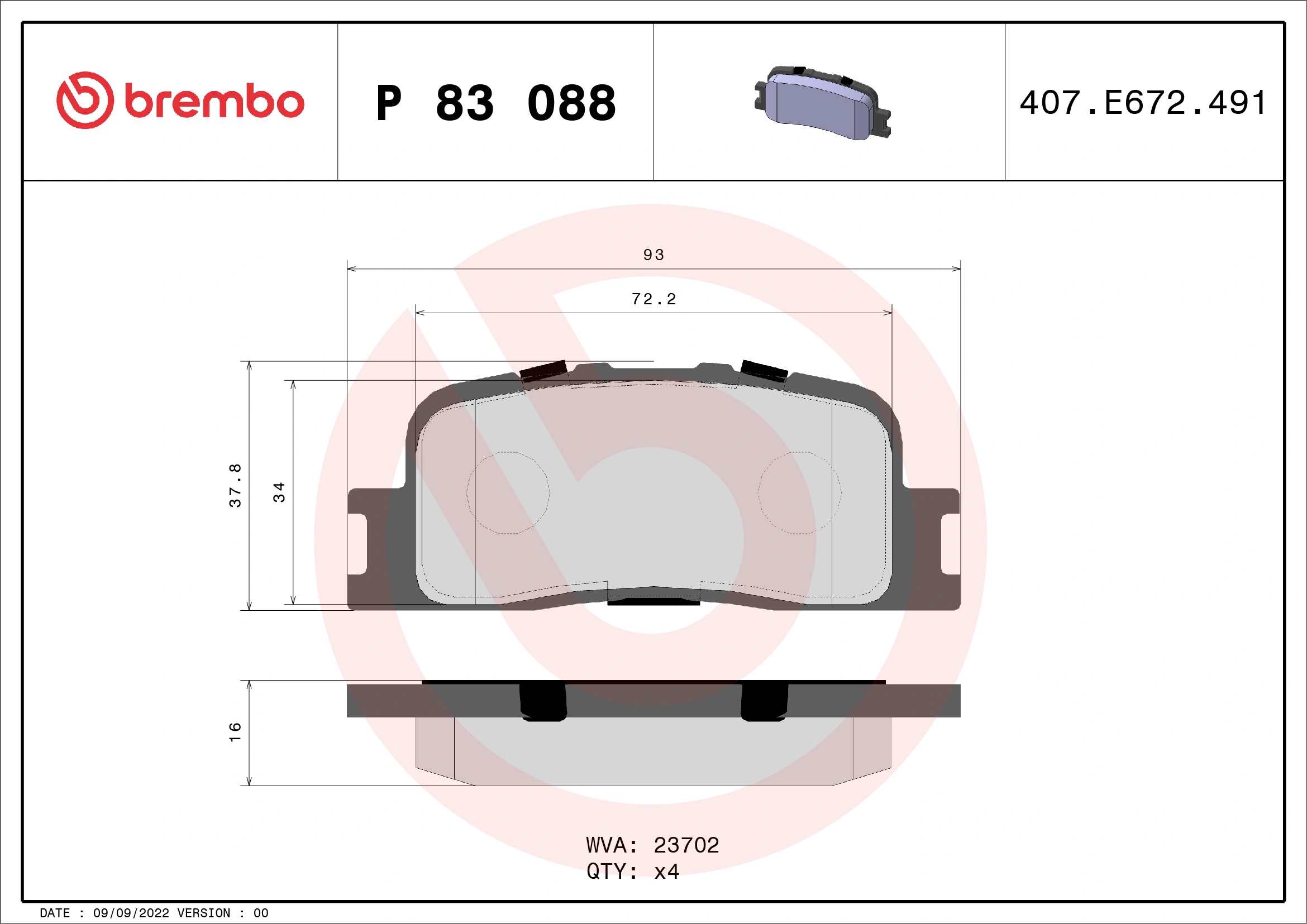BREMBO P83088