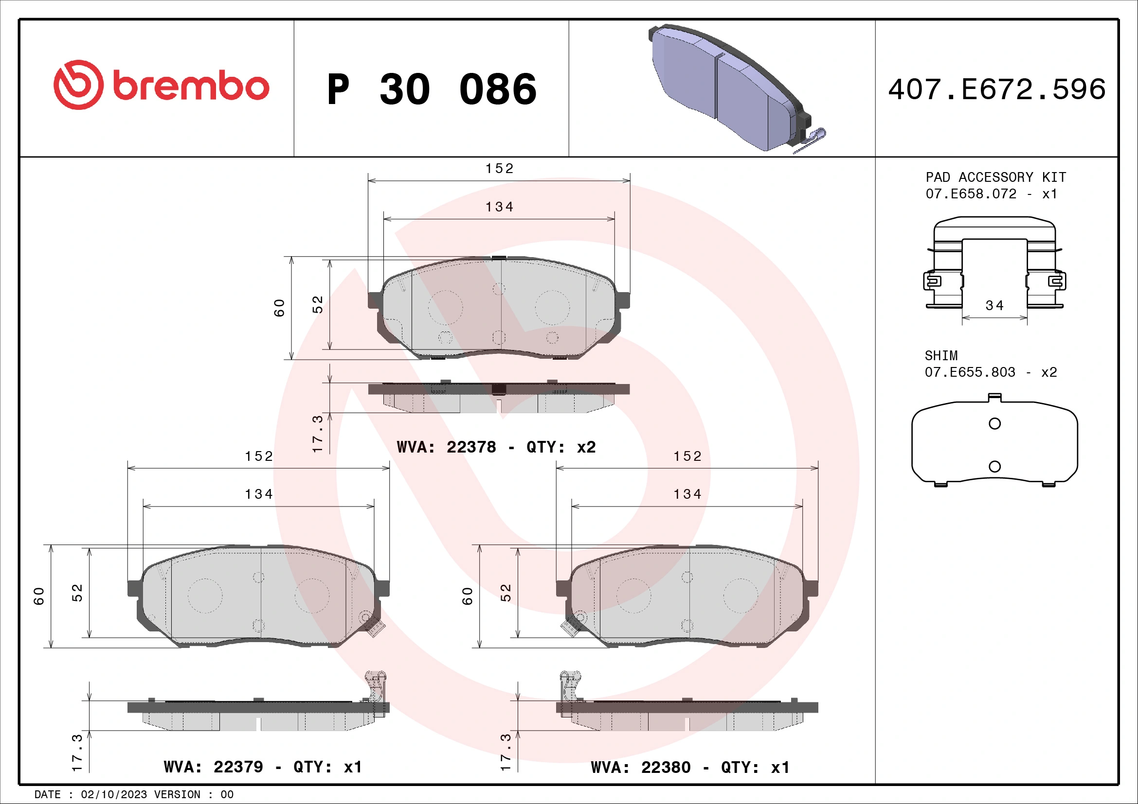 BREMBO P30086