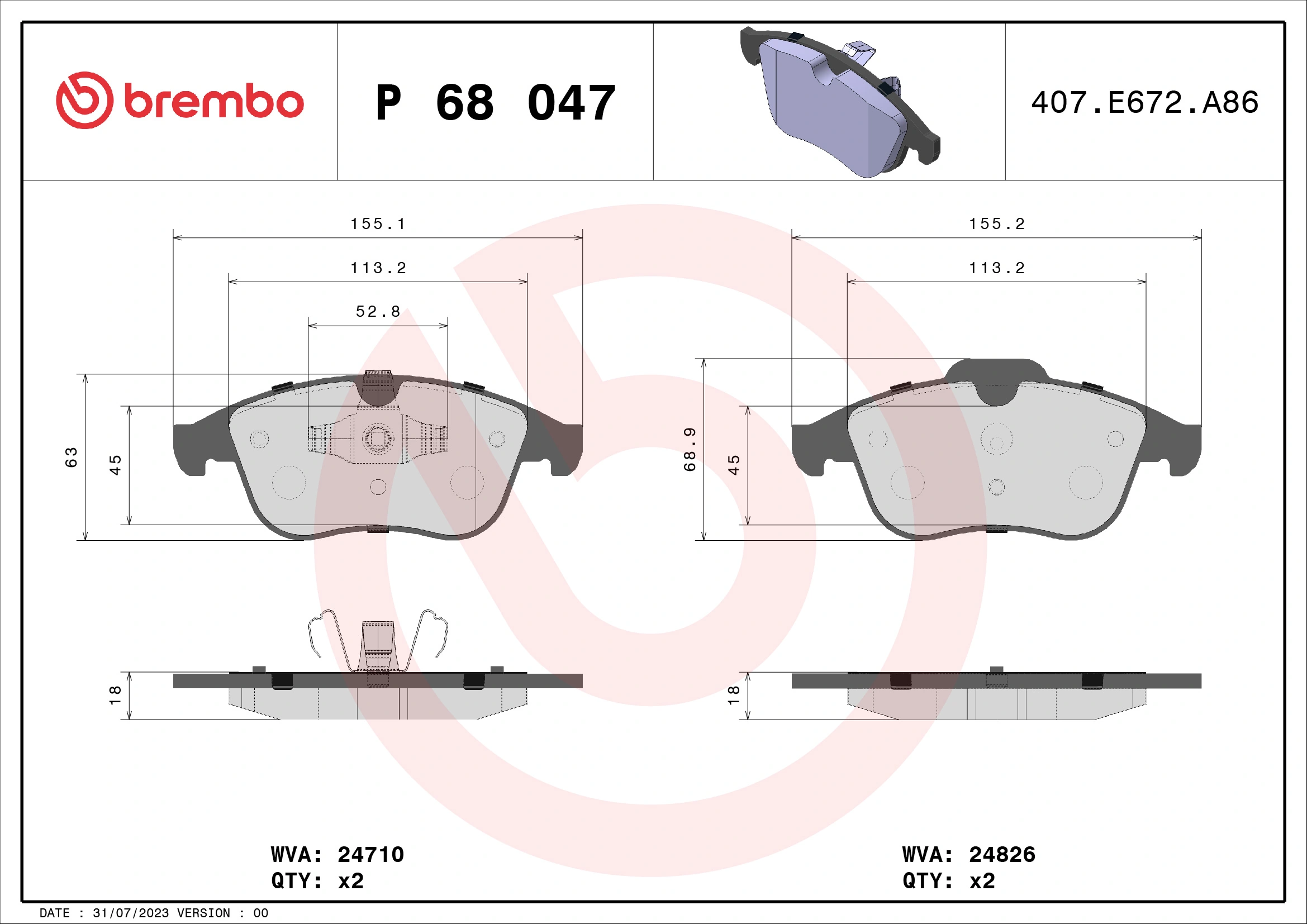 BREMBO P68047