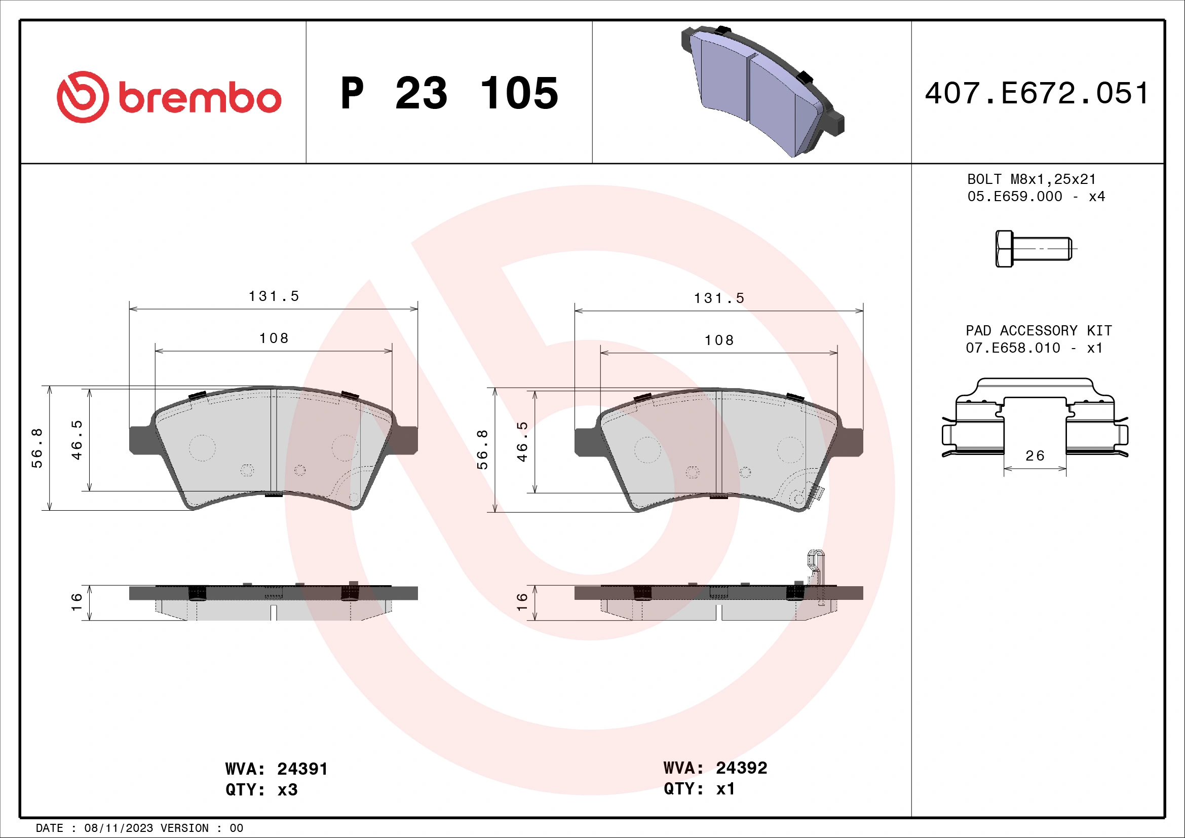 BREMBO P23105