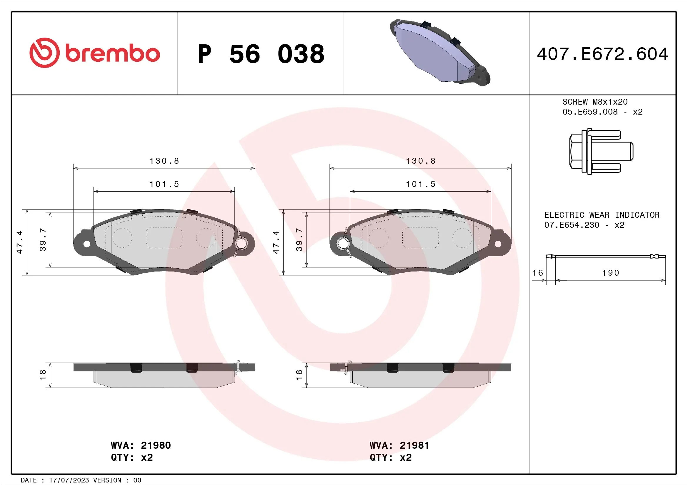BREMBO P56038