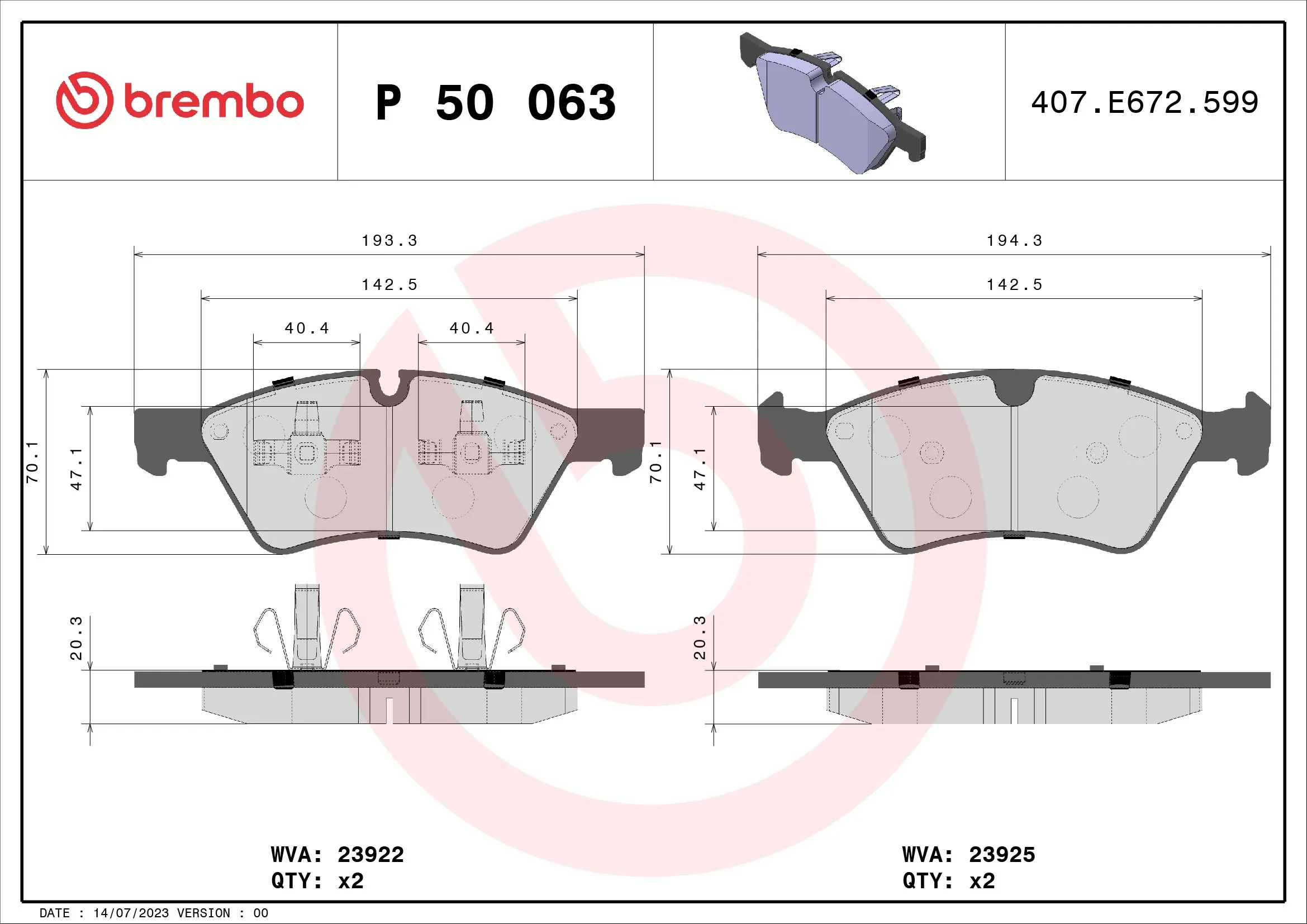BREMBO P50063