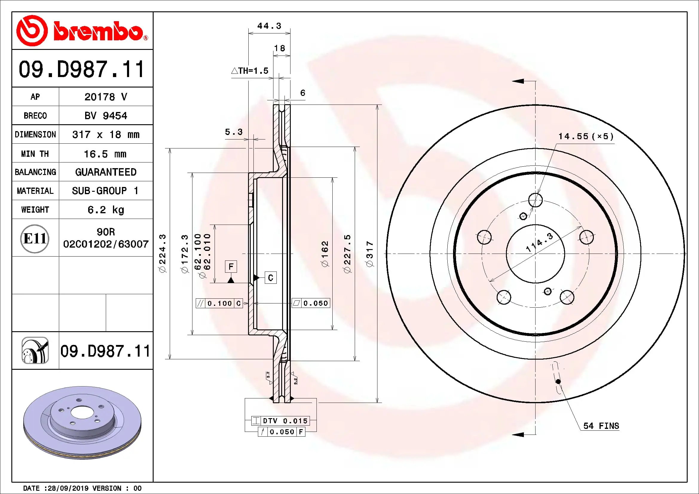 BREMBO 09D98711