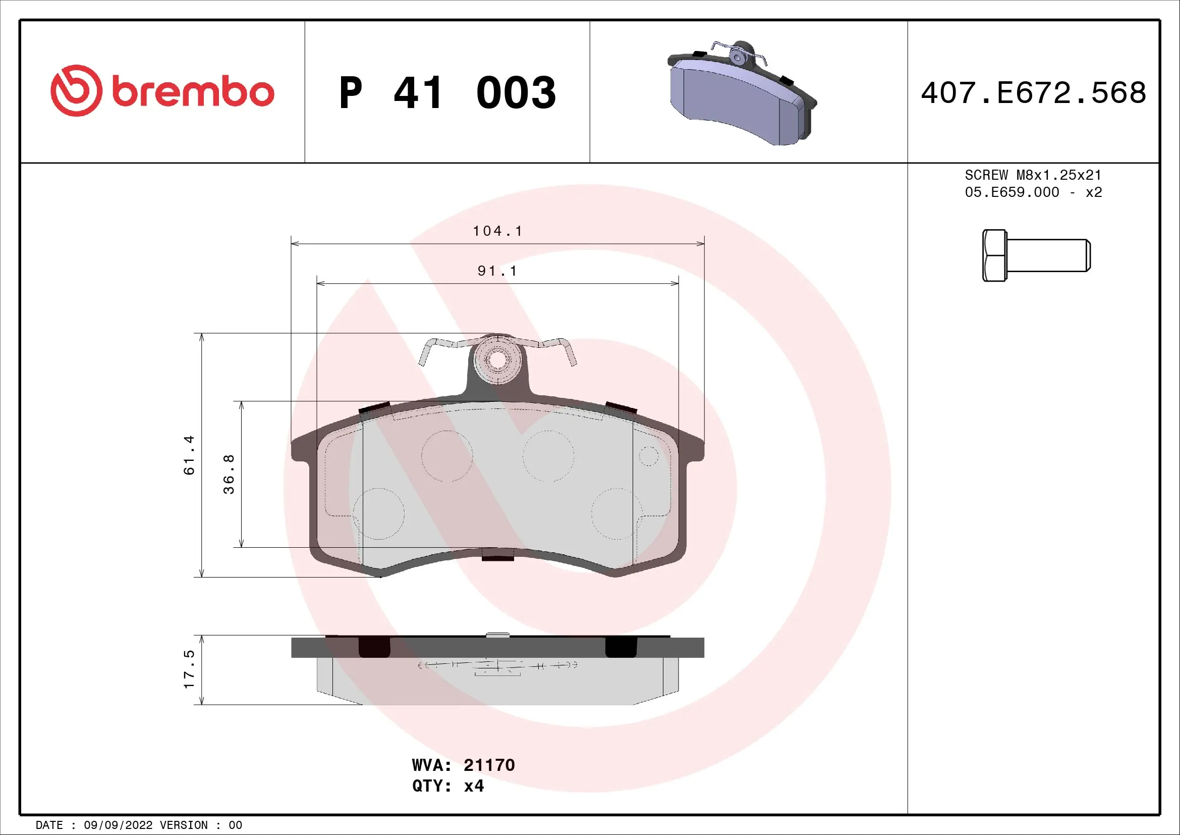 BREMBO P41003