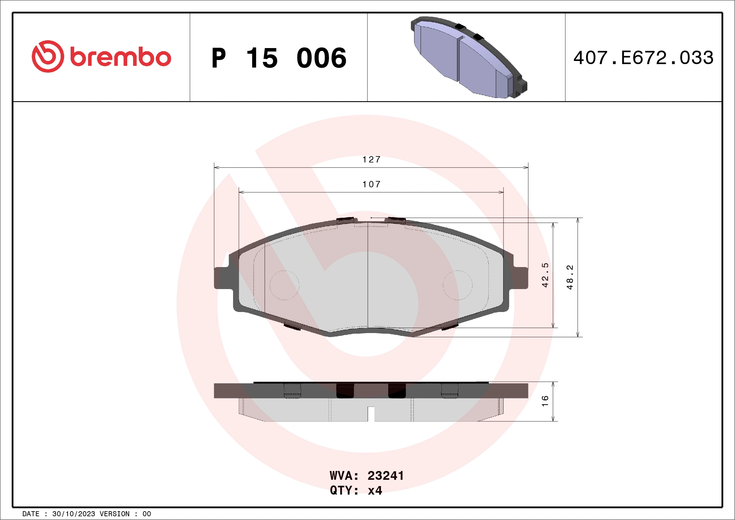 BREMBO P15006