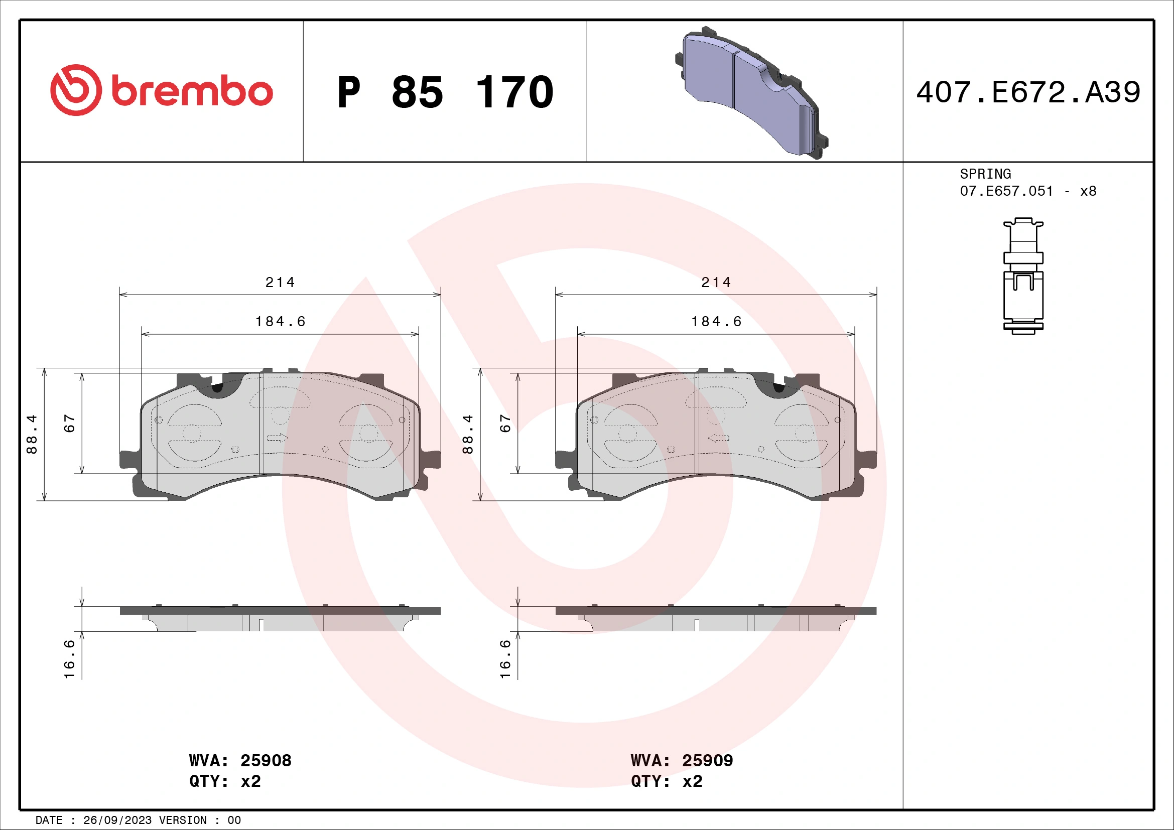BREMBO P85170