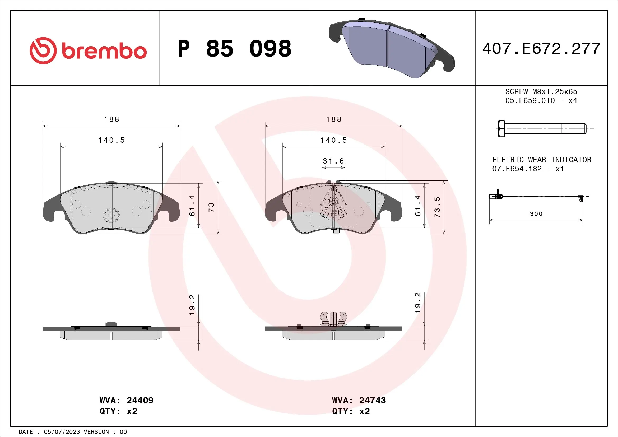 BREMBO P85098X