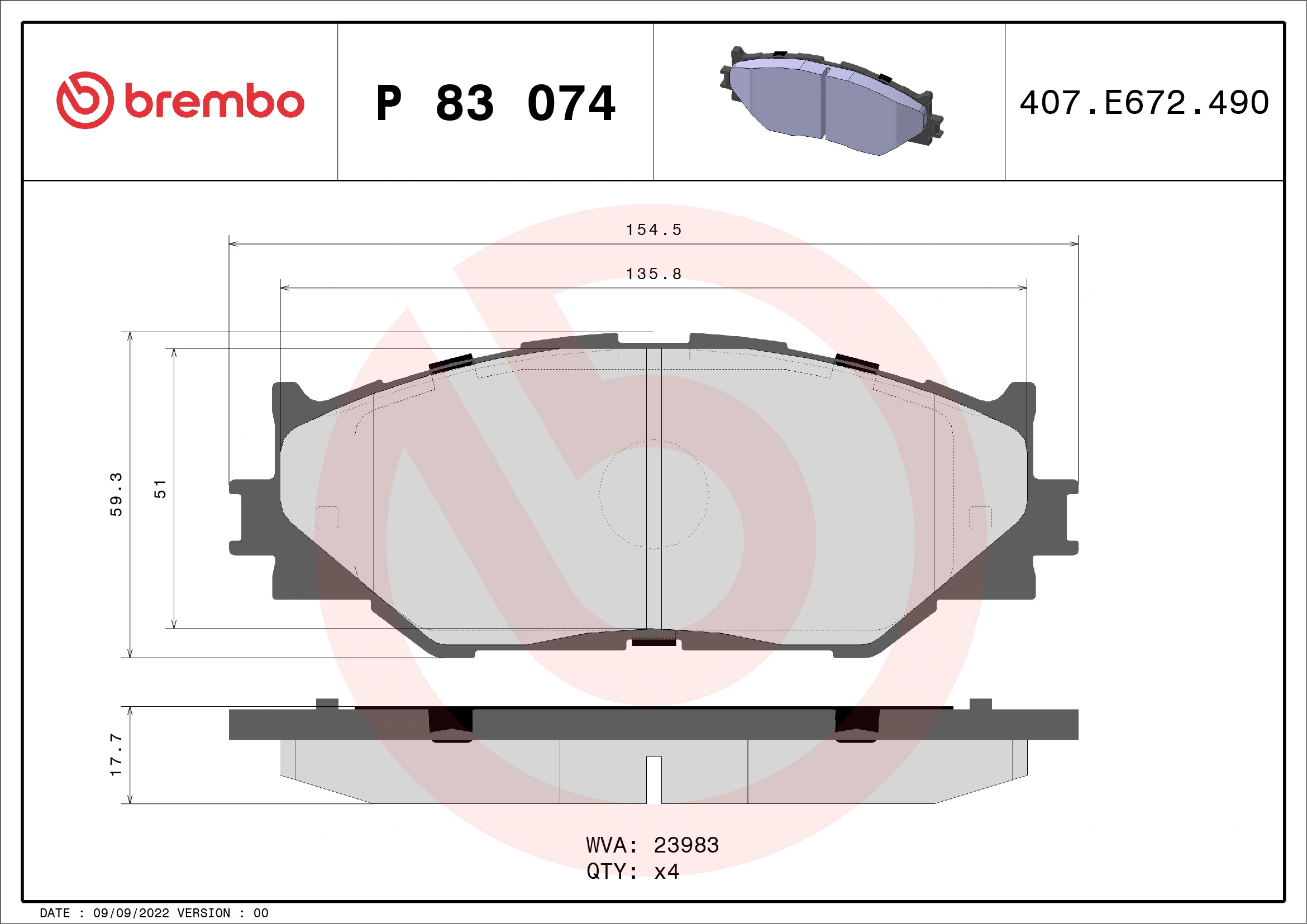 BREMBO P83074