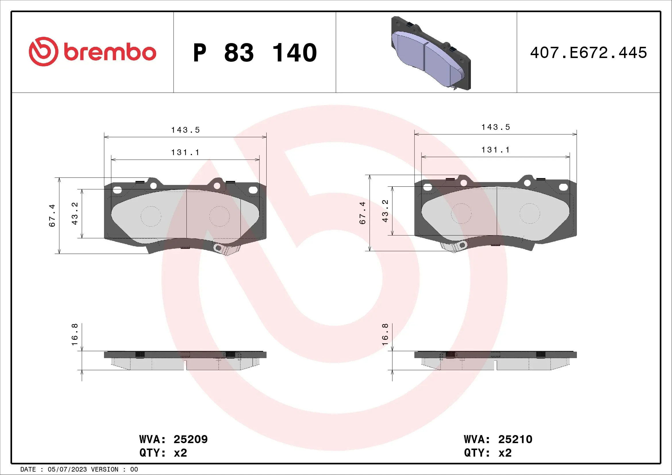 BREMBO P83140
