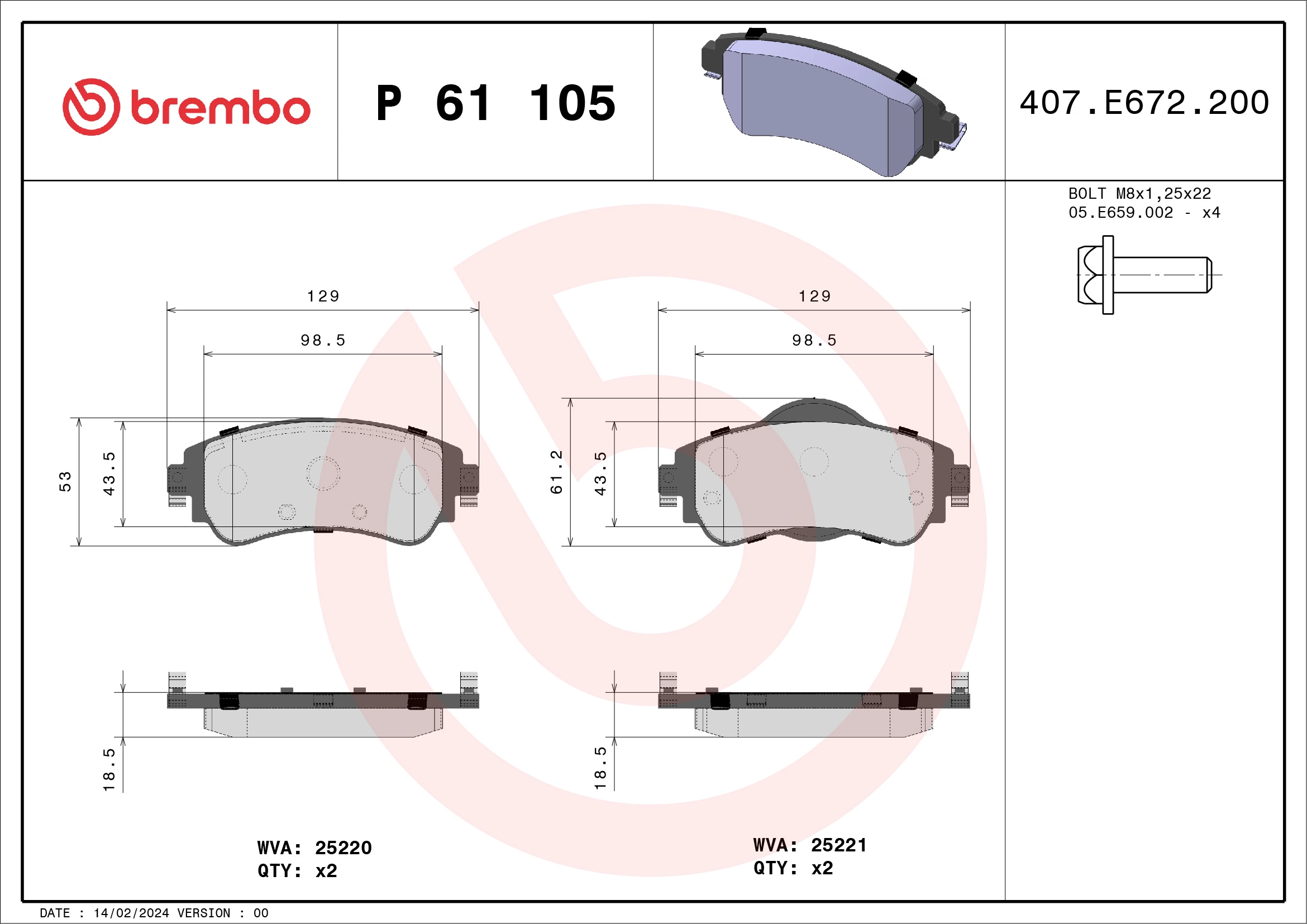 BREMBO P61105
