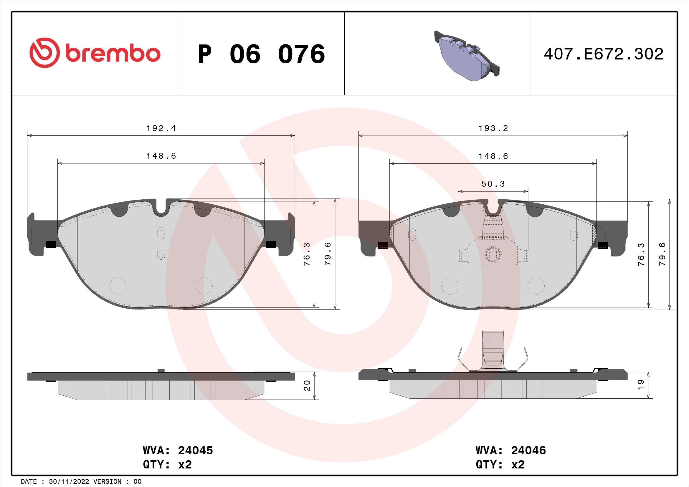 BREMBO P06076