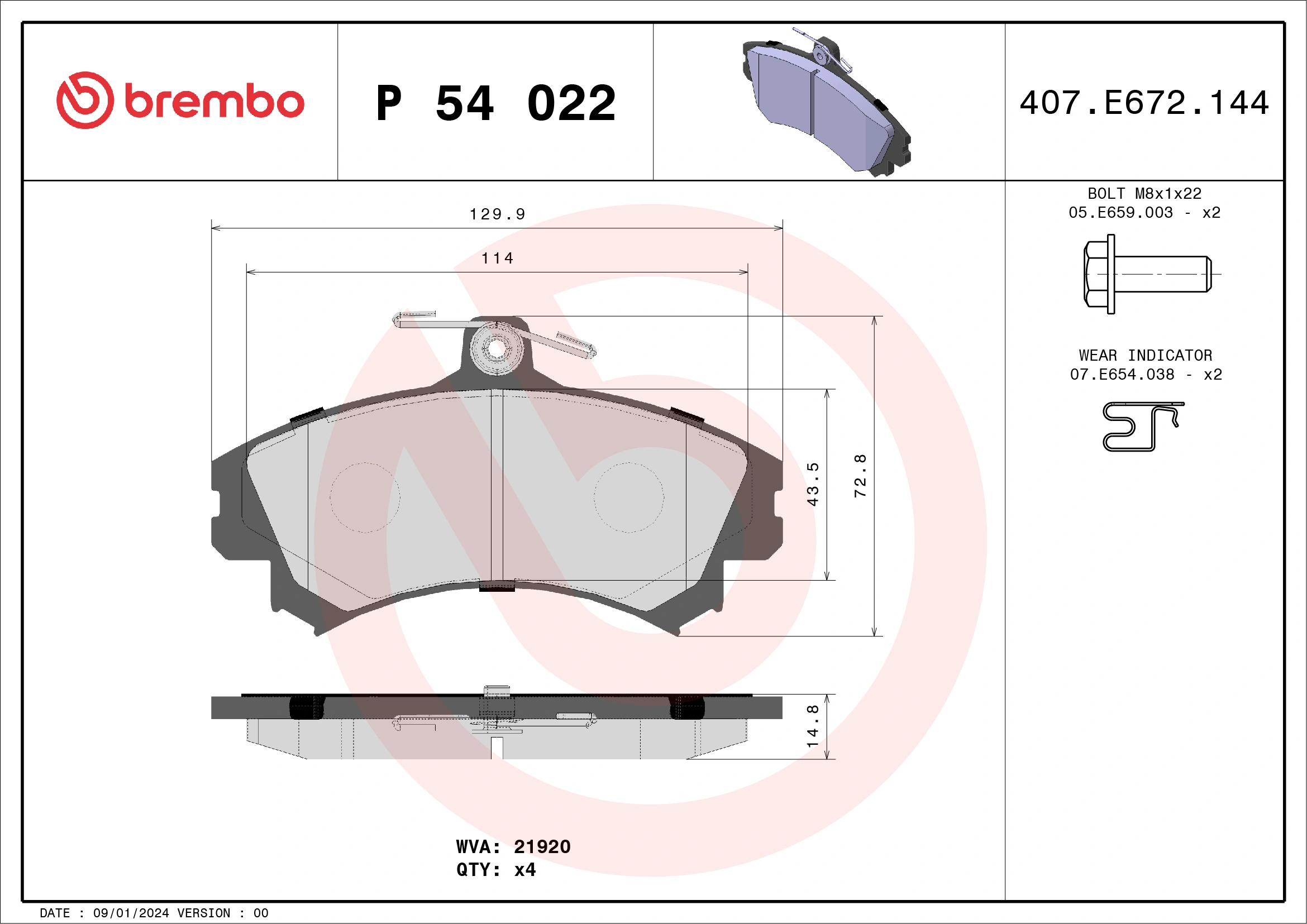 BREMBO P54022