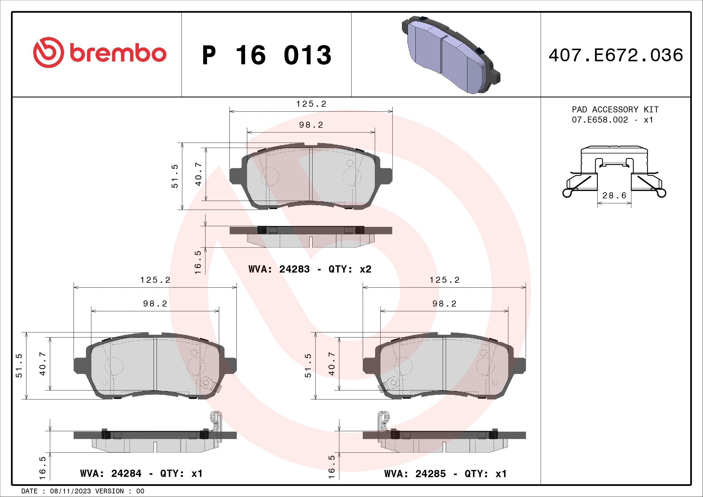 BREMBO P16013