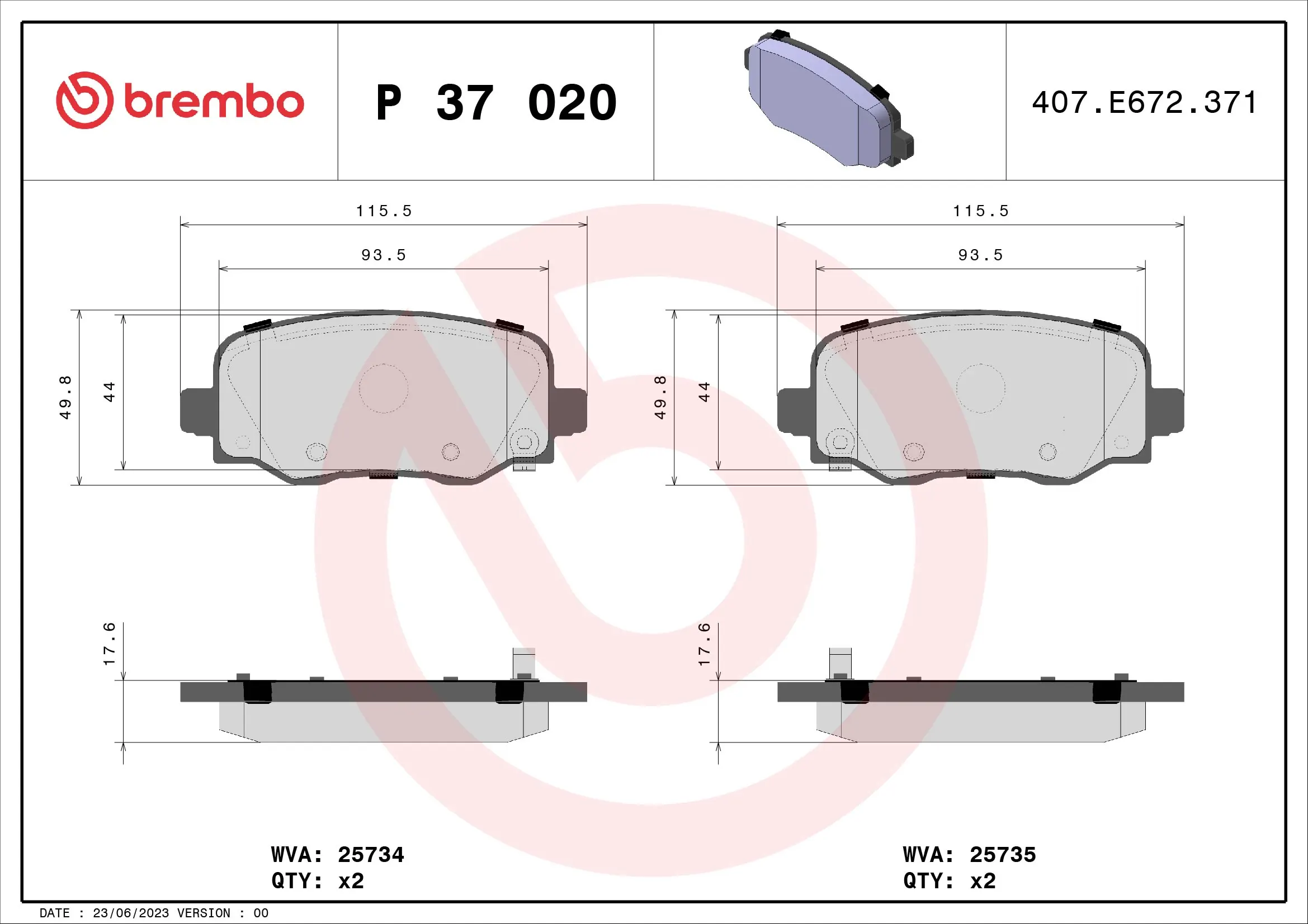 BREMBO P37020
