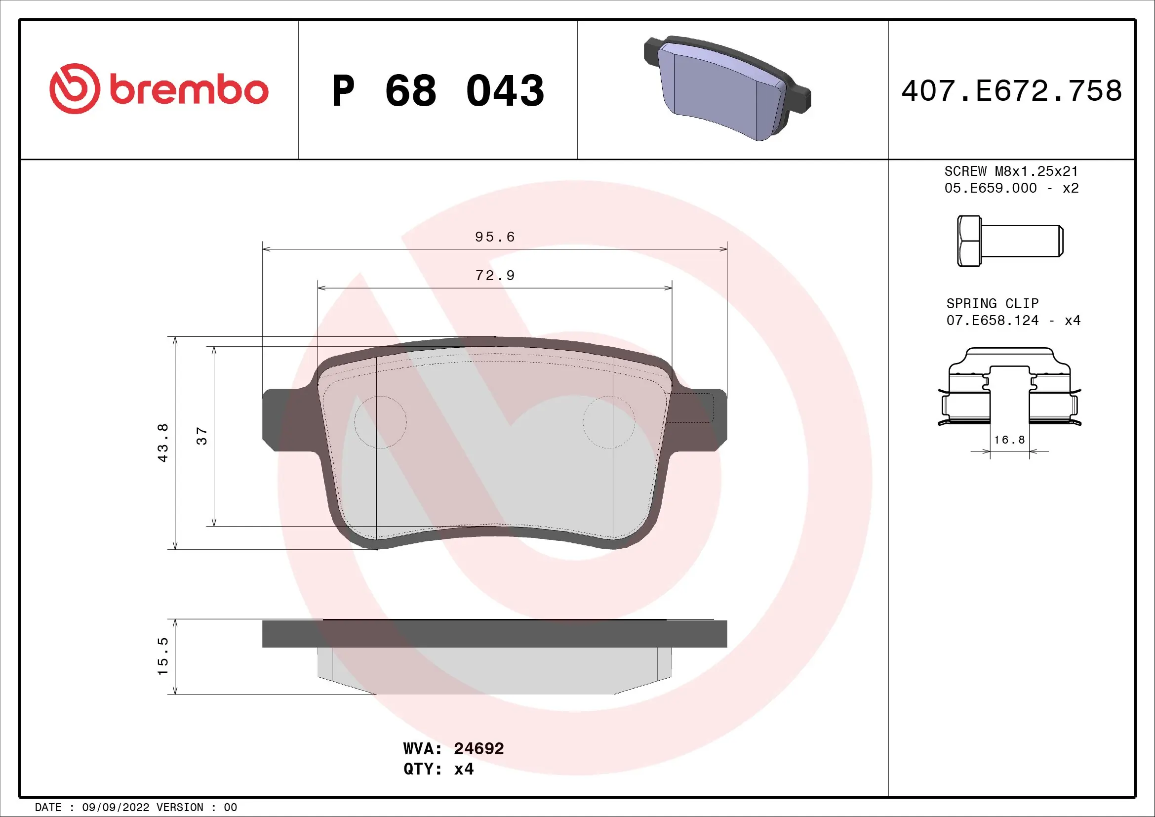 BREMBO P68043