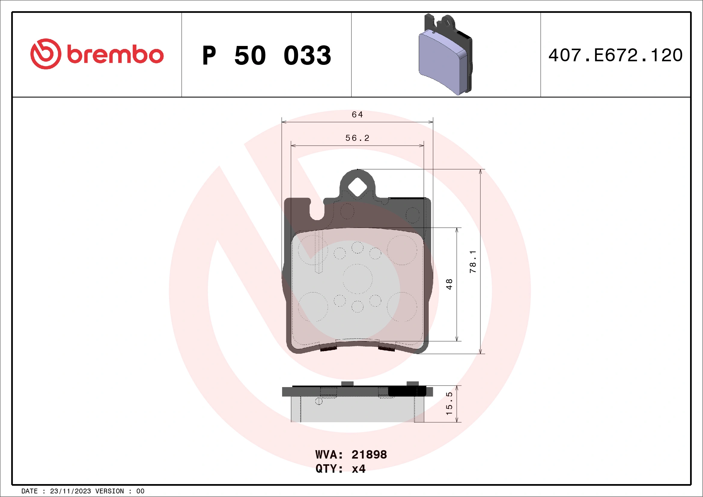 BREMBO P50033